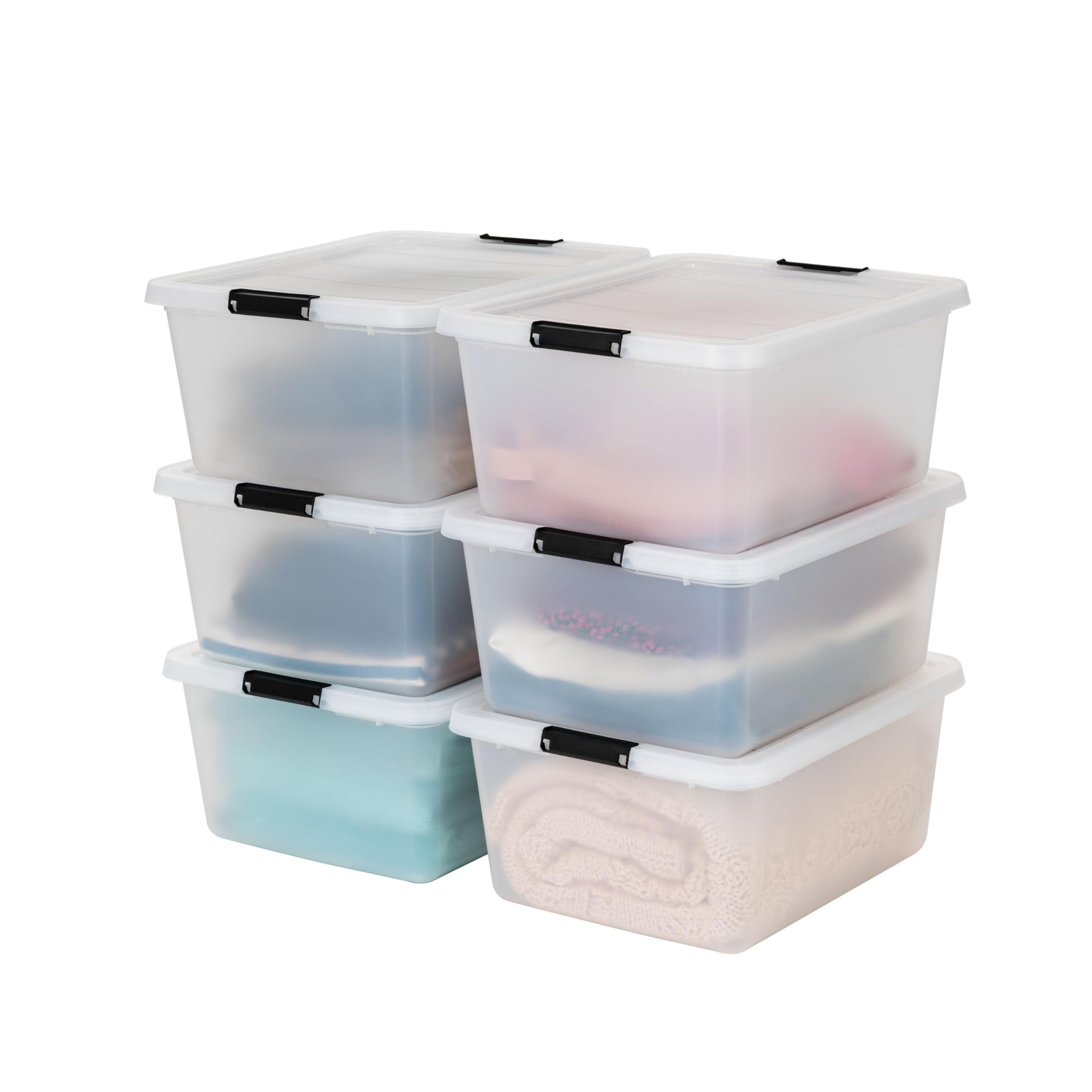 6 Pack 18 Quart Clip Box with Latching Lid (6 Count)