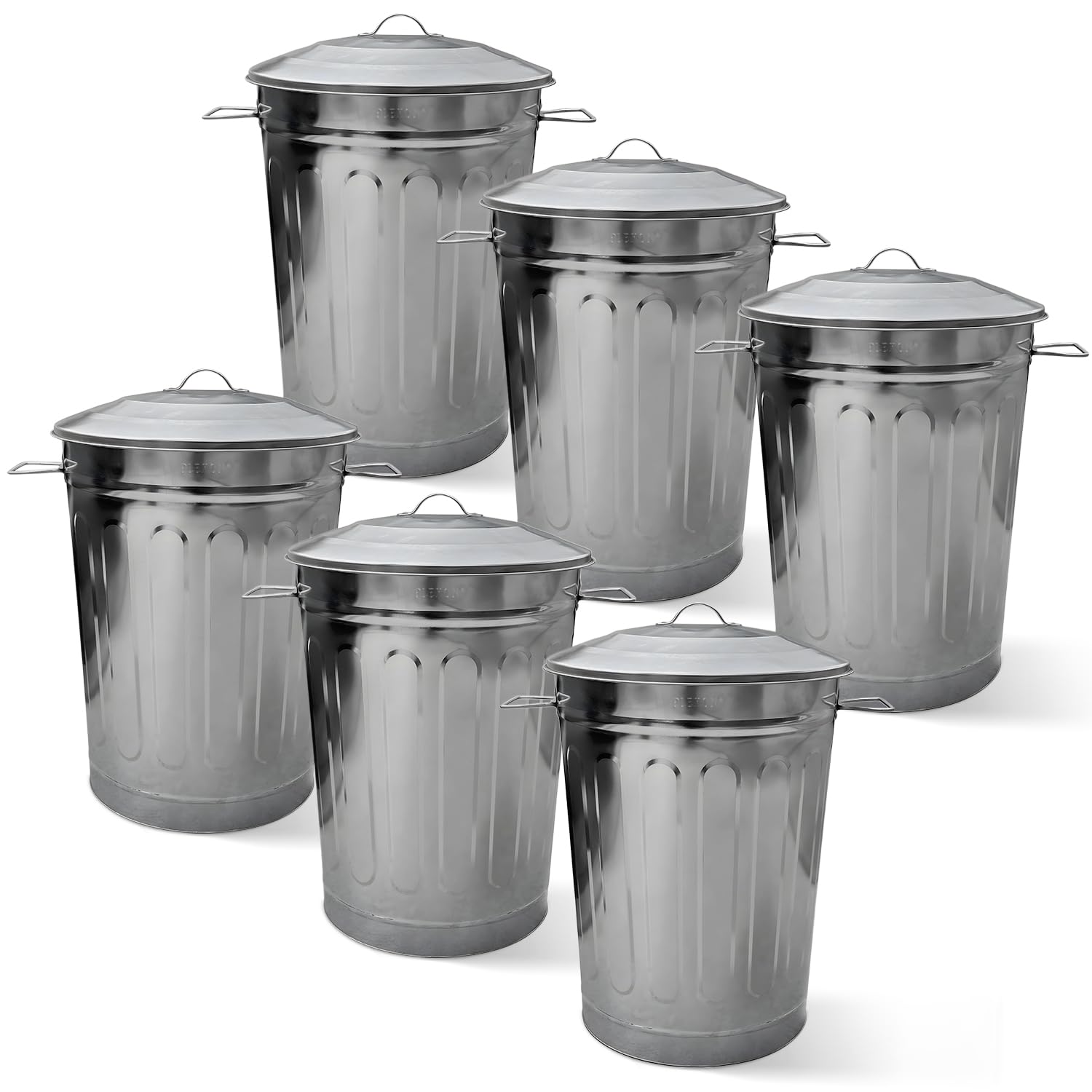 13 Gallon Outdoor Metal Trash Can with Lid Vintage Trash Can Steel Retro Garbage Can for Patio Farmhouse Rustic Bird Seed Storage Pet Food Ash Bucket