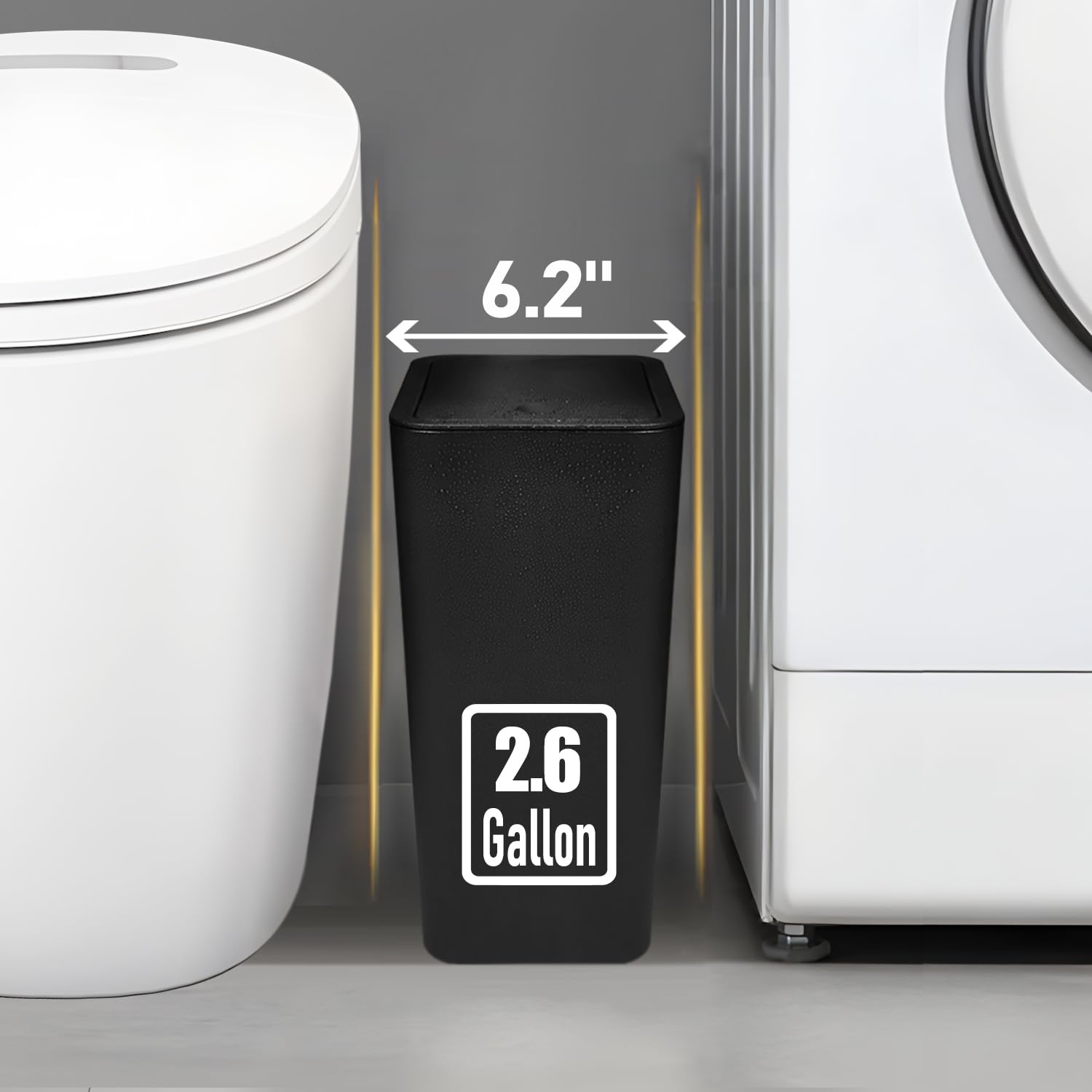 Bathroom Trash Can with Lid (2 Count)