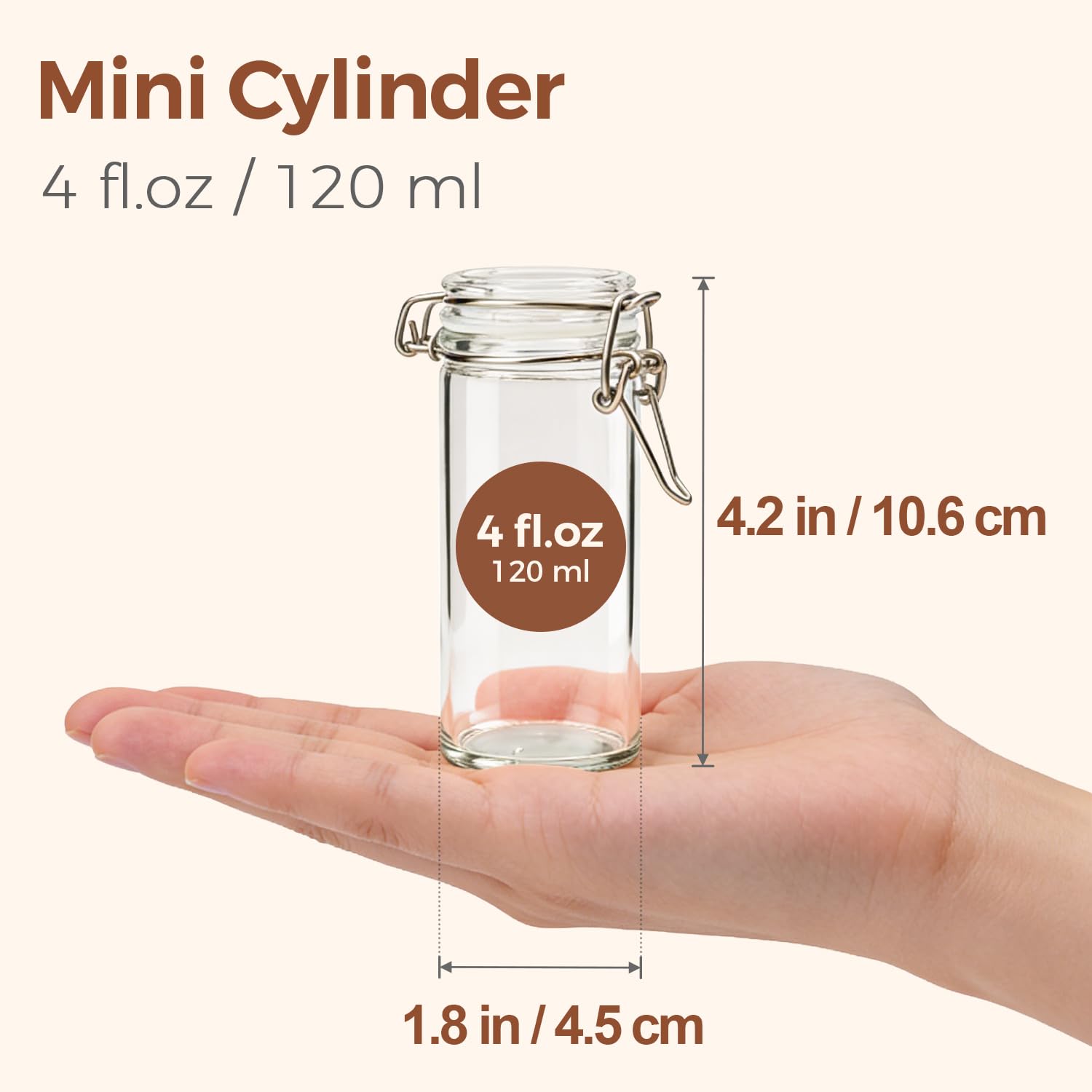 Small Glass Spice Jars with Airtight Lids 4 oz 6 Pack with Labels (6 Count)
