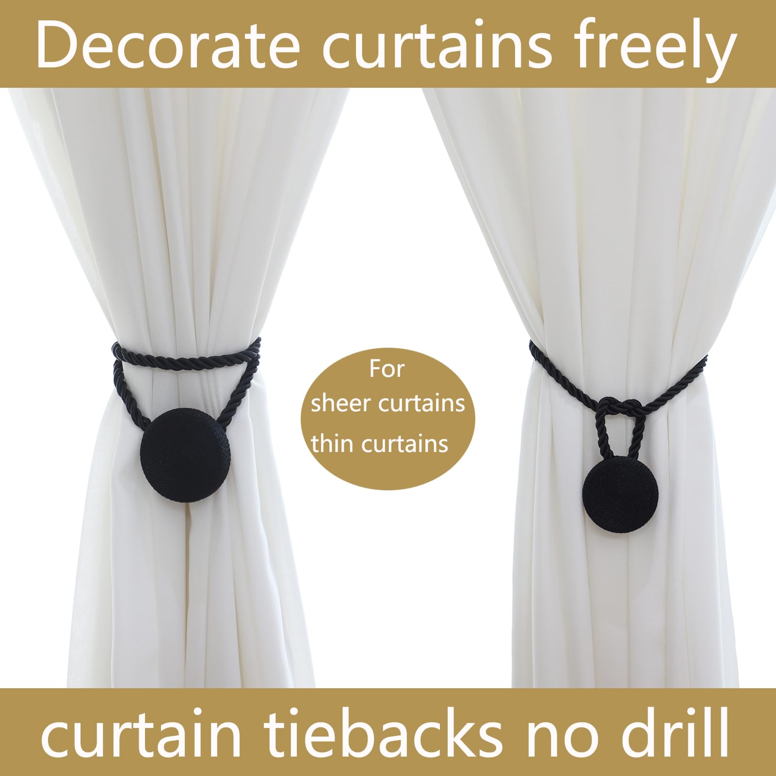 Magnetic Curtain Tiebacks (4 Count)