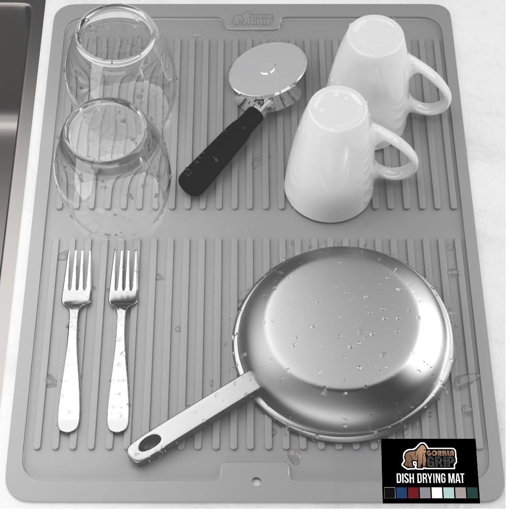 100% BPA Free Patented Silicone Dish Drying Mat for Kitchen Counter