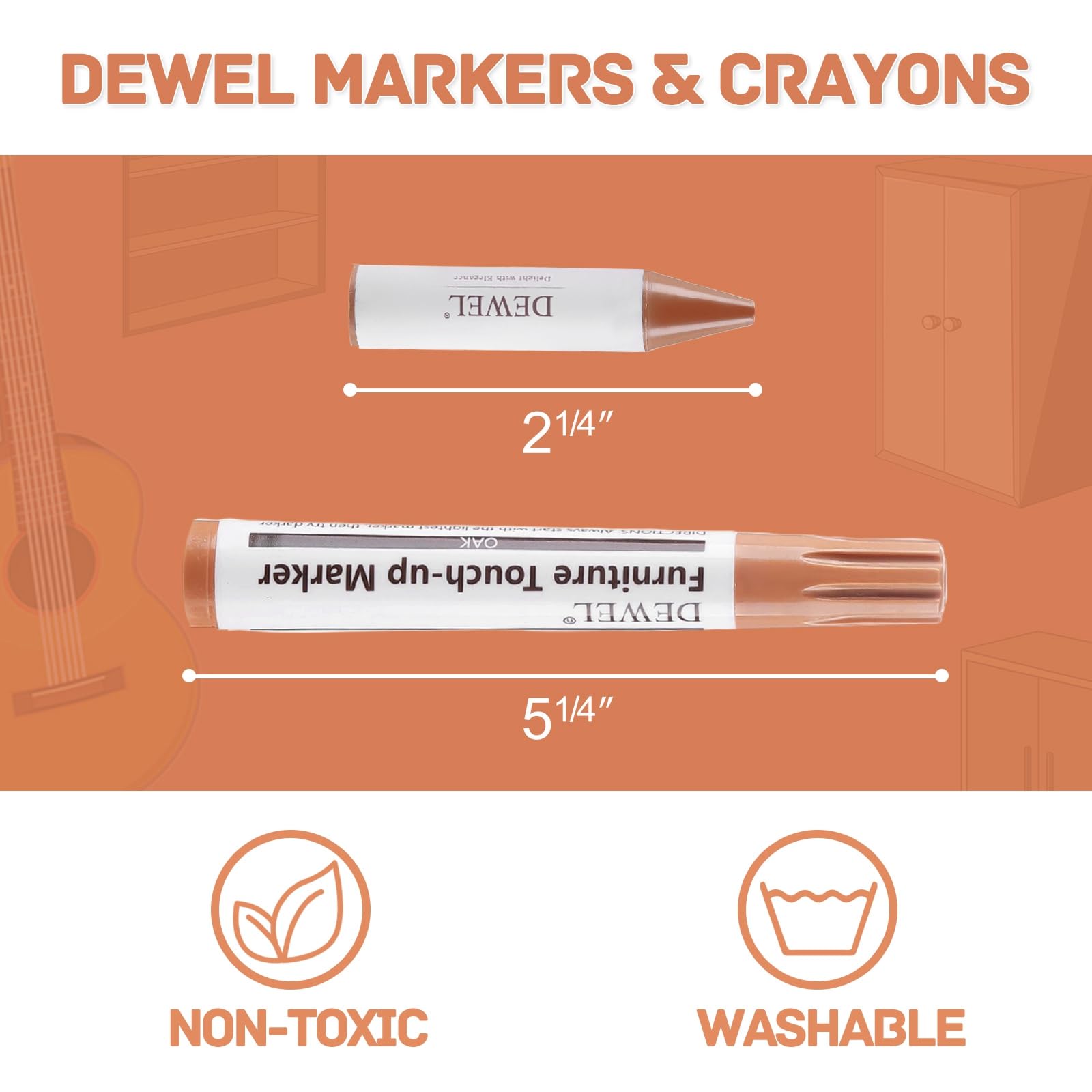 Wood Furniture Markers & Filler Sticks Repair Kit (25 Count)