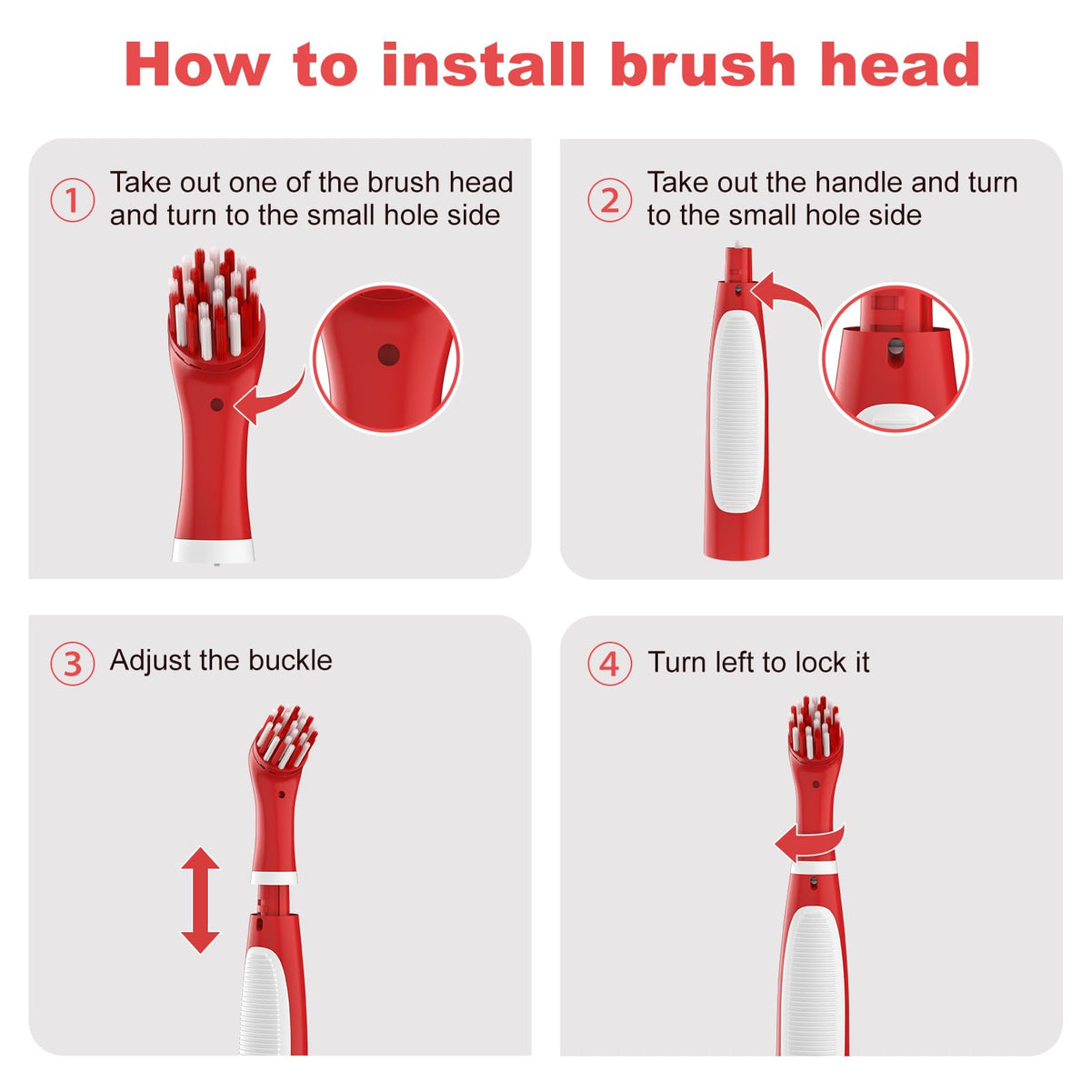 Rechargeable Electric Cleaning Brush with 4 in 1 Multiple Brush Heads and USB Cable