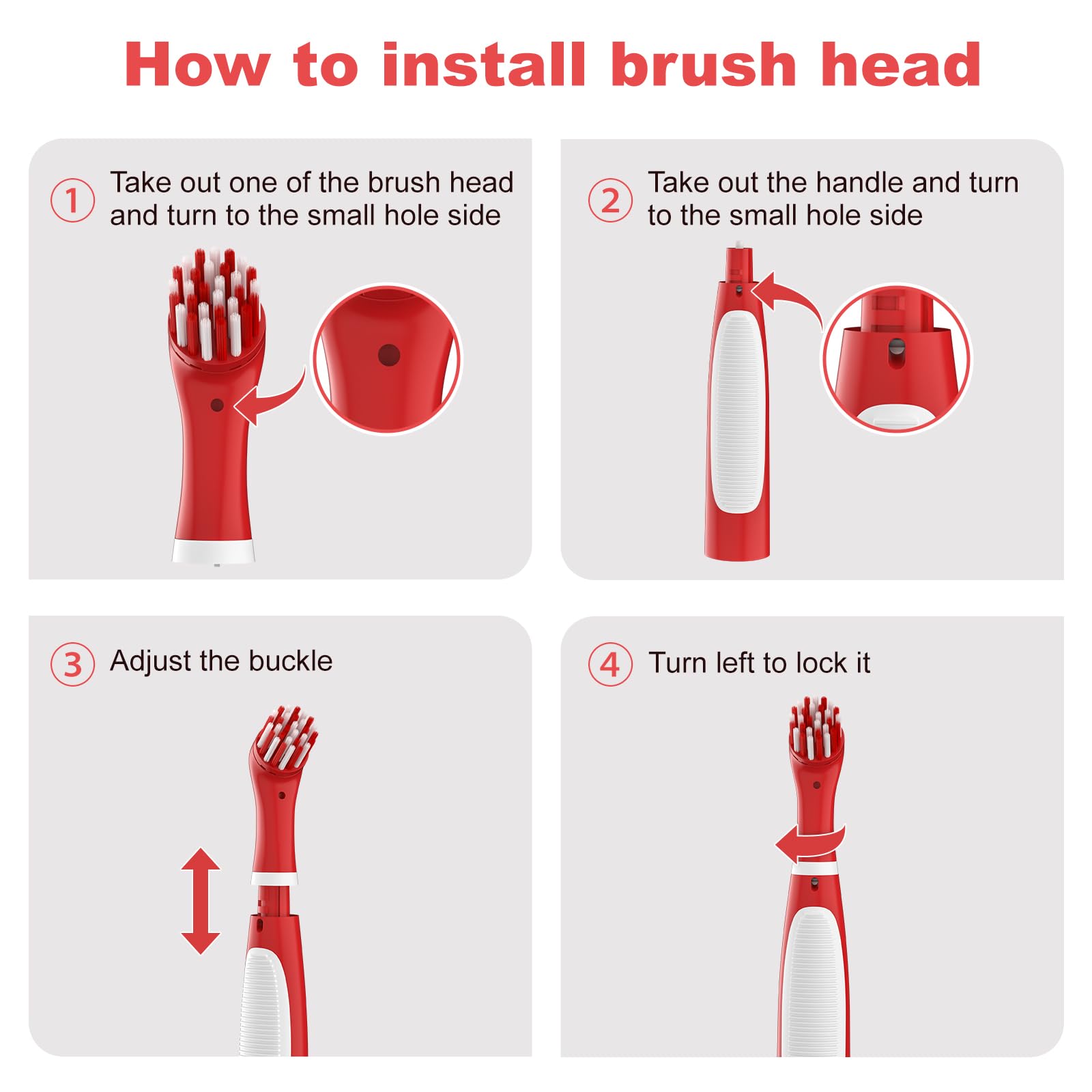 Rechargeable Electric Cleaning Brush with 4 in 1 Multiple Brush Heads and USB Cable