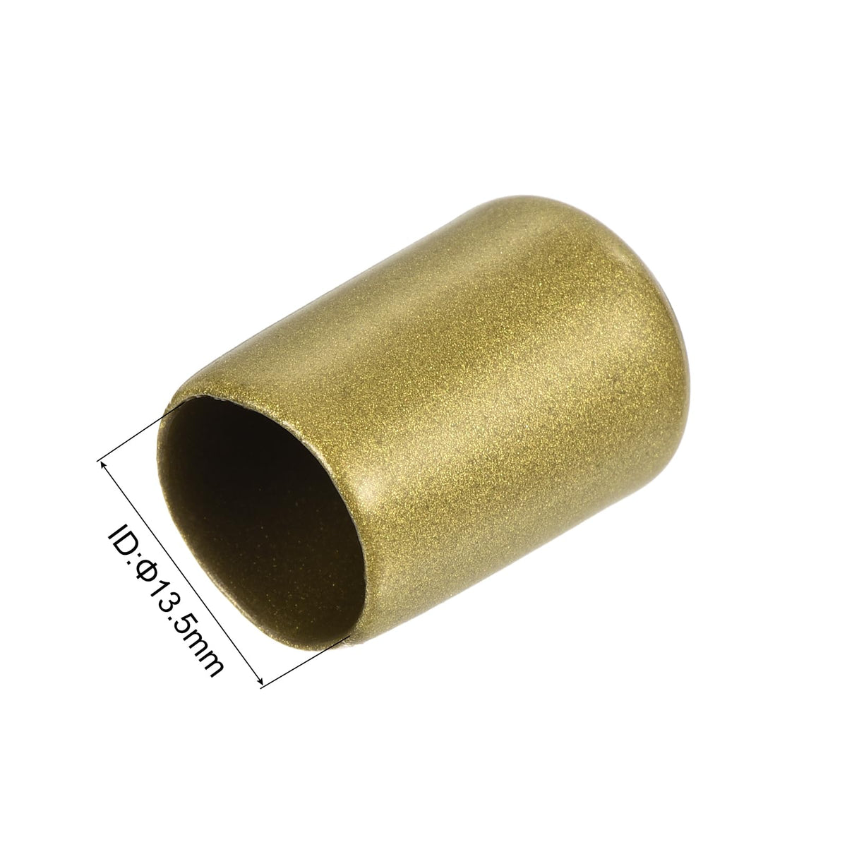 20pcs Rubber End Caps 13.5mm ID Vinyl Round Tube Bolt Cap Cover Thread Protectors Gold