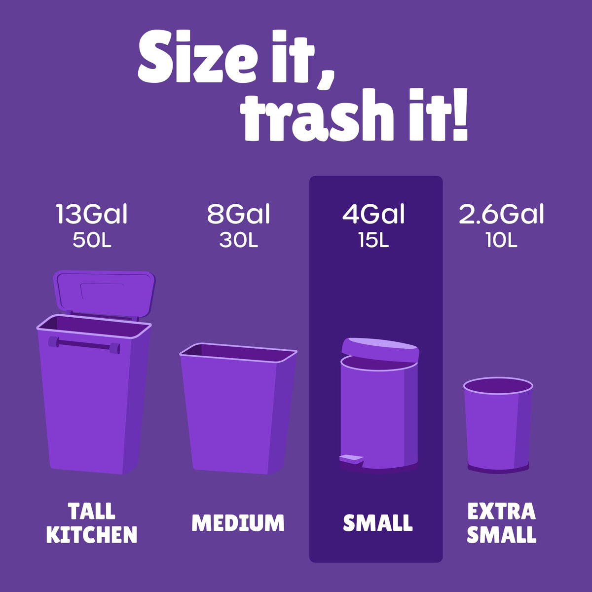 Small Trash Bags 4 Gallon for Bathroom (150 Count)
