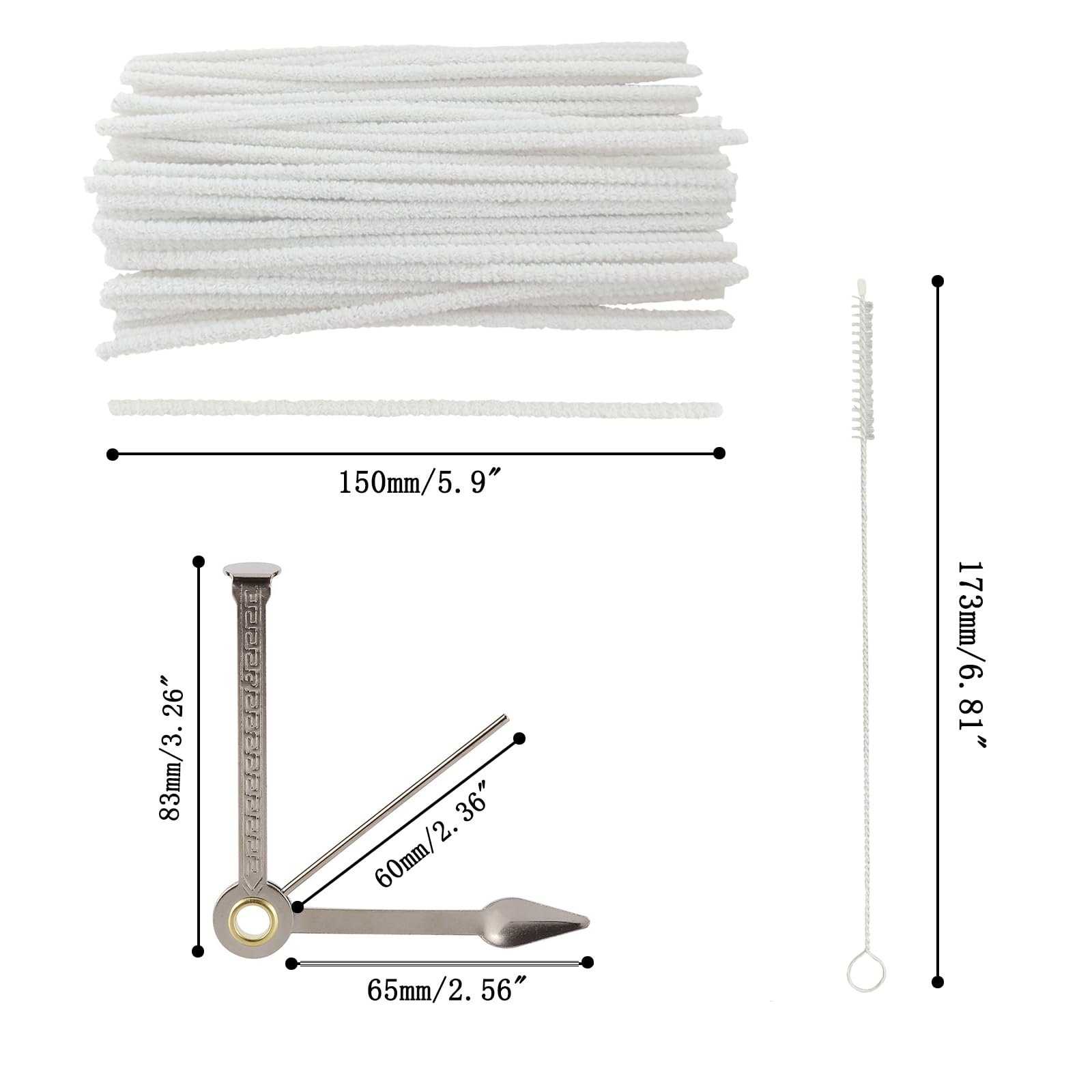 56 Pcs Pipe Cleaner Kit 50 Strips 1 Tamper Tool 5 Brushes Set (5 Count)