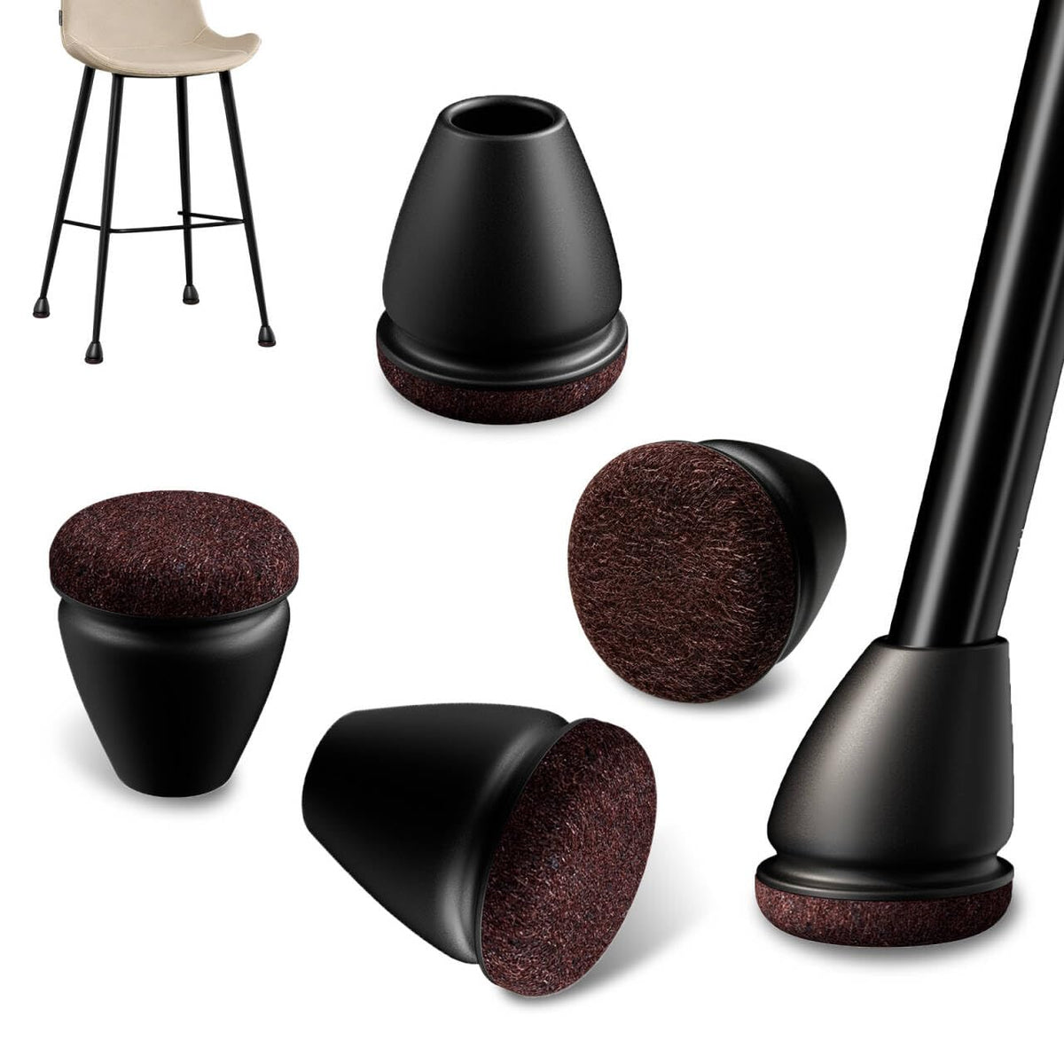 8 Pcs Small Silicone Chair Leg Sliders for Hardwood Floors