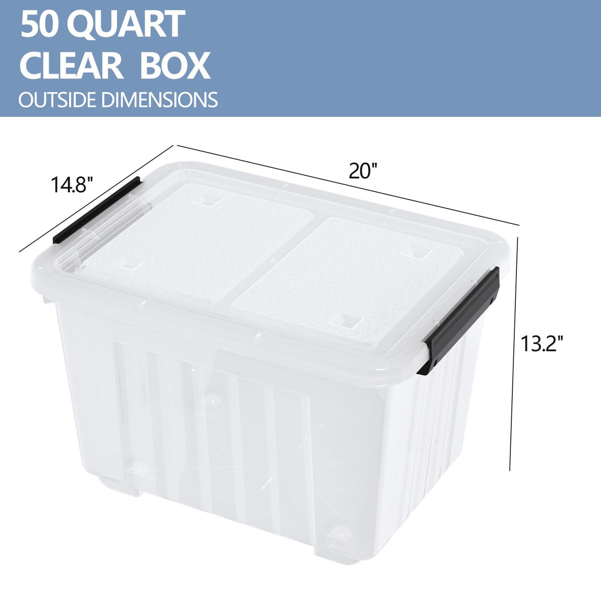 50 Qt Stackable Plastic Storage Bins with Lids (4 Count)
