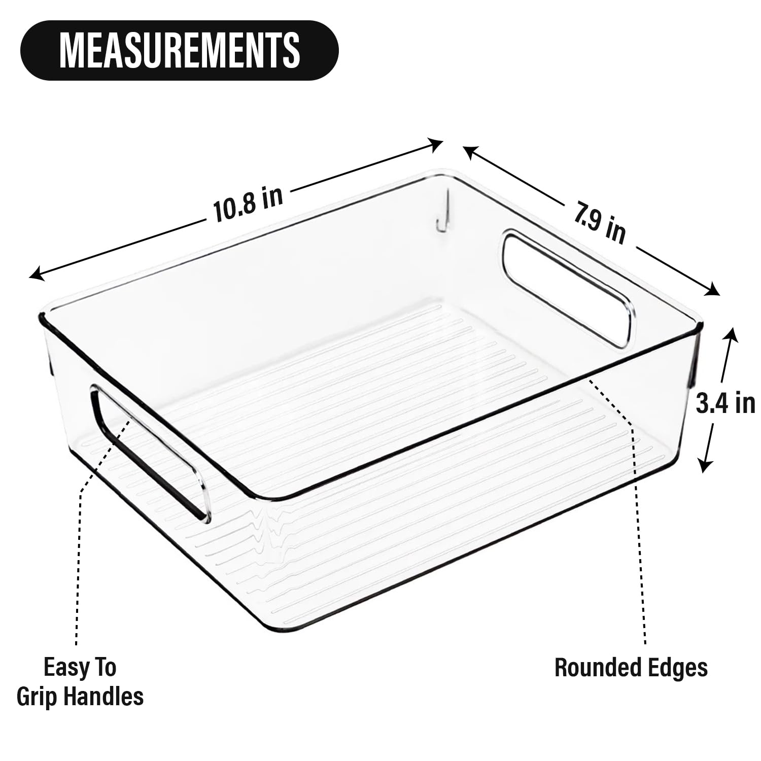 Clear Plastic Storage Bins (8 Count)