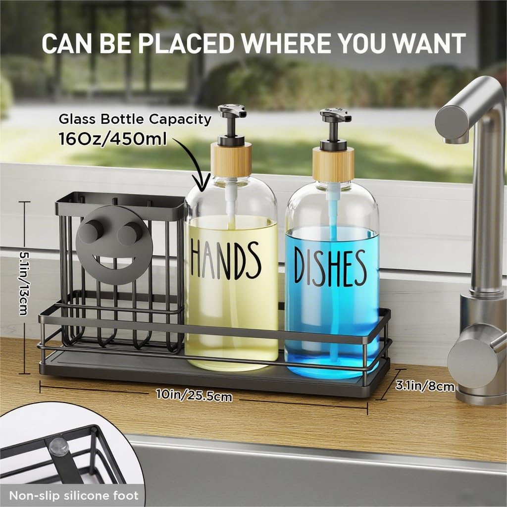 Kitchen Dish Soap Dispenser Set