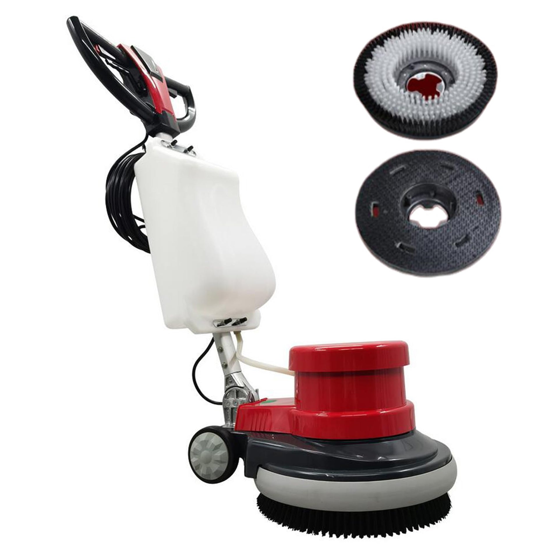 17" Floor Cleaner Polisher Commercial Floor Scrubber Buffer Commercial Floor Polishing Cleaning Machine Industrial Ground Scrubber Buffer with Two Brush Discs