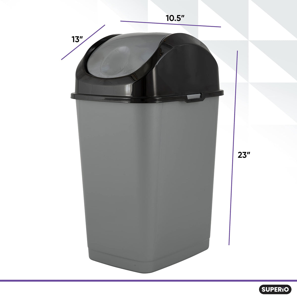 Trash Can with Swing Top Lid 9 Gallon