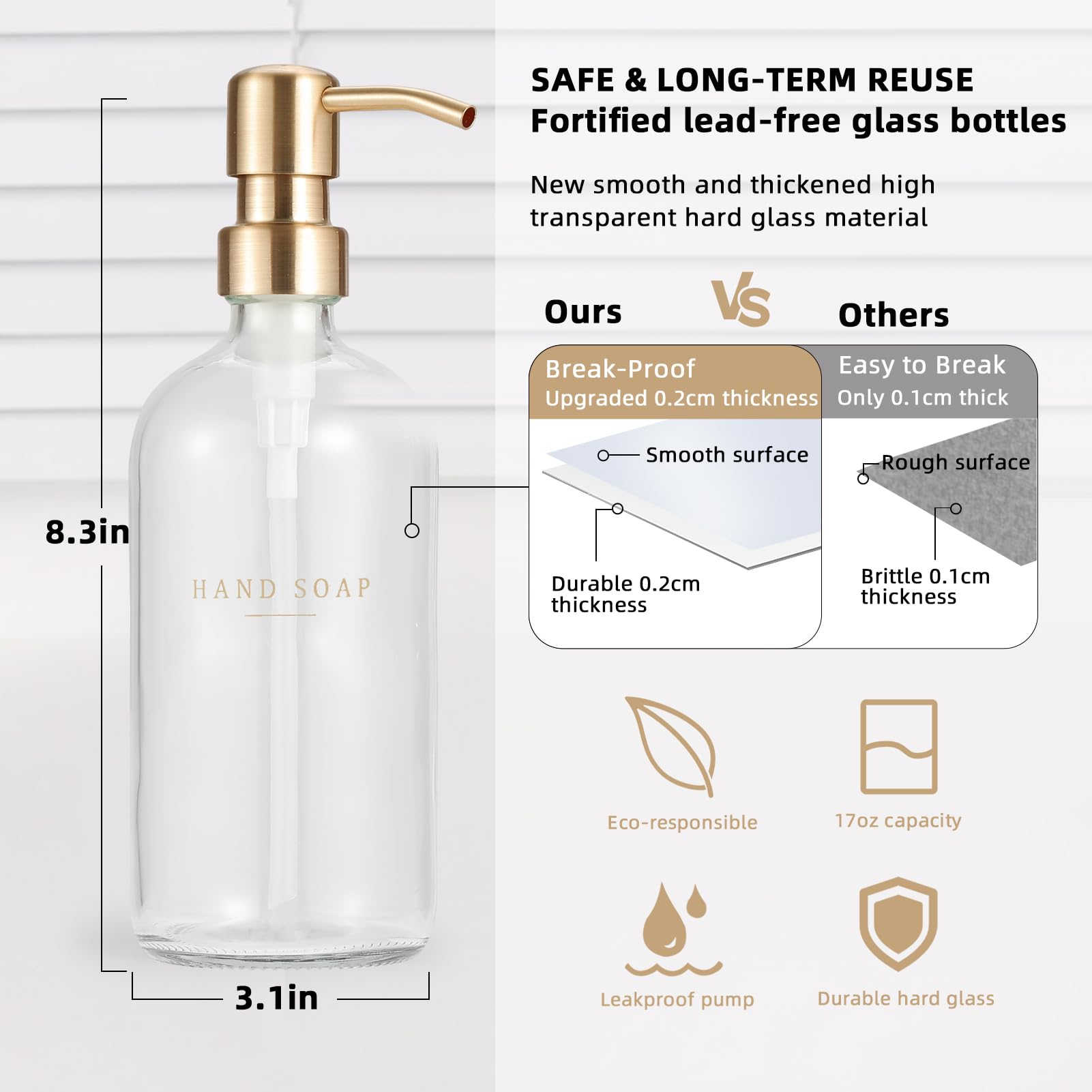 Glass Soap Dispenser (2 Count)