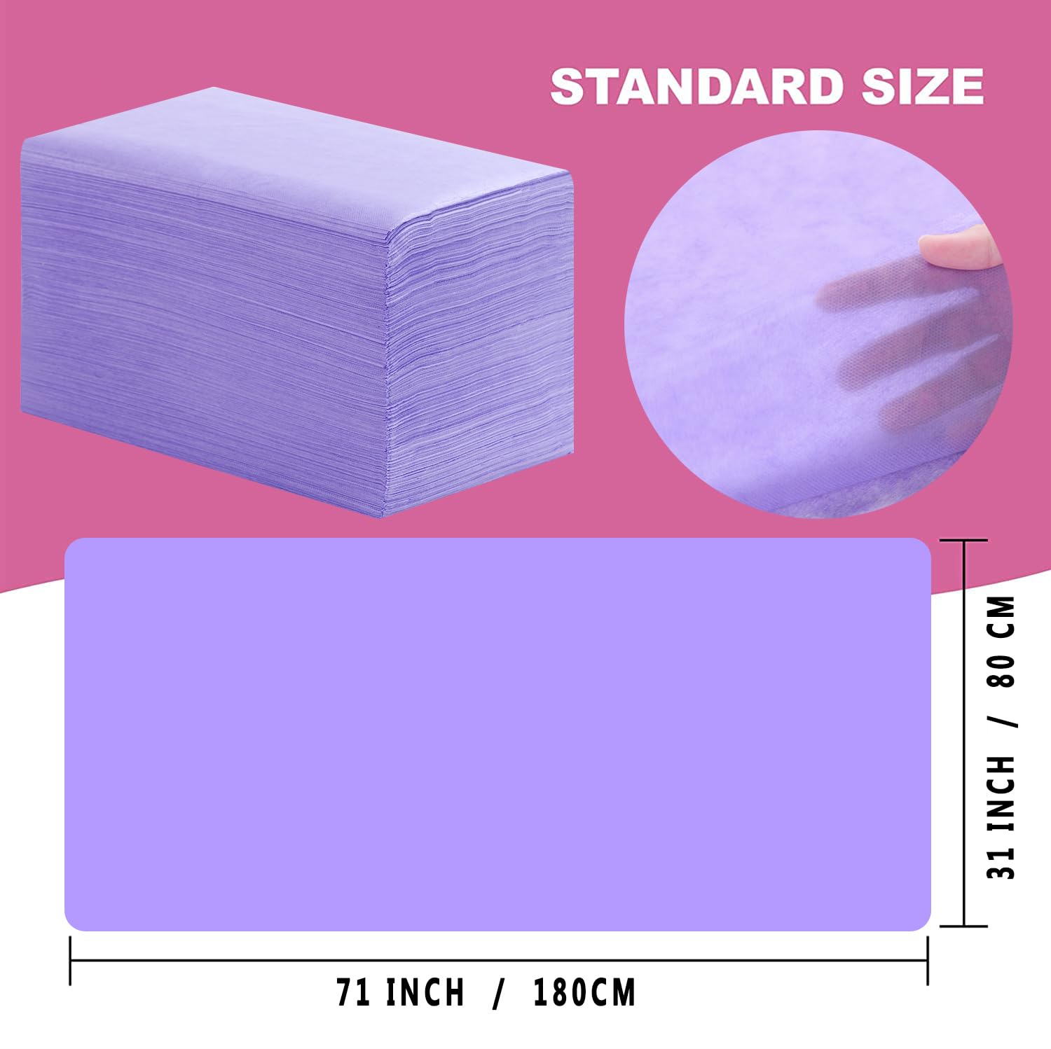 Disposable Bed Sheets 200 Pcs 31" x 71" Massage Table Sheets Non Woven Fabric SPA Bed Cover Breathable for Massage Beauty Tattoos (200 Count)