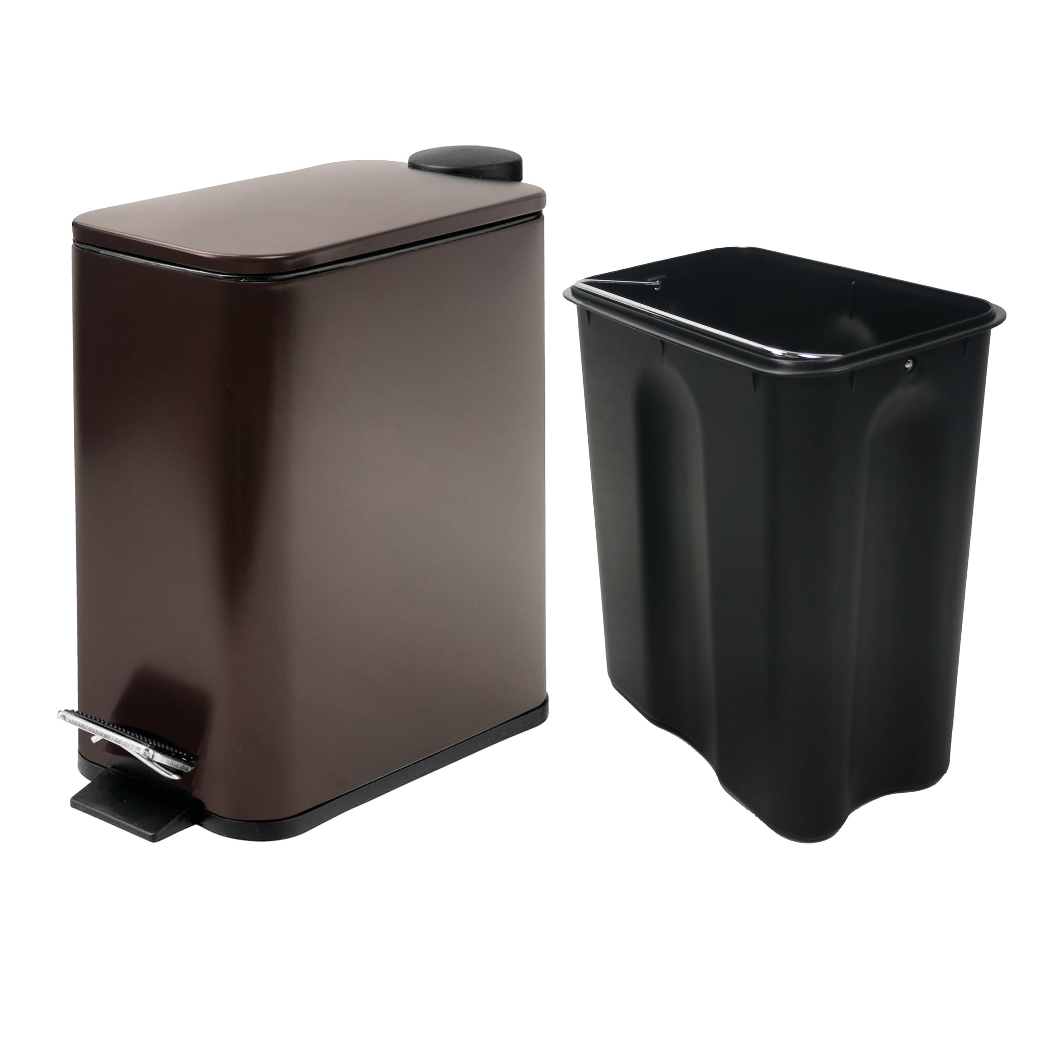 Stainless Steel Small Trash Can with Lid & Step Pedal