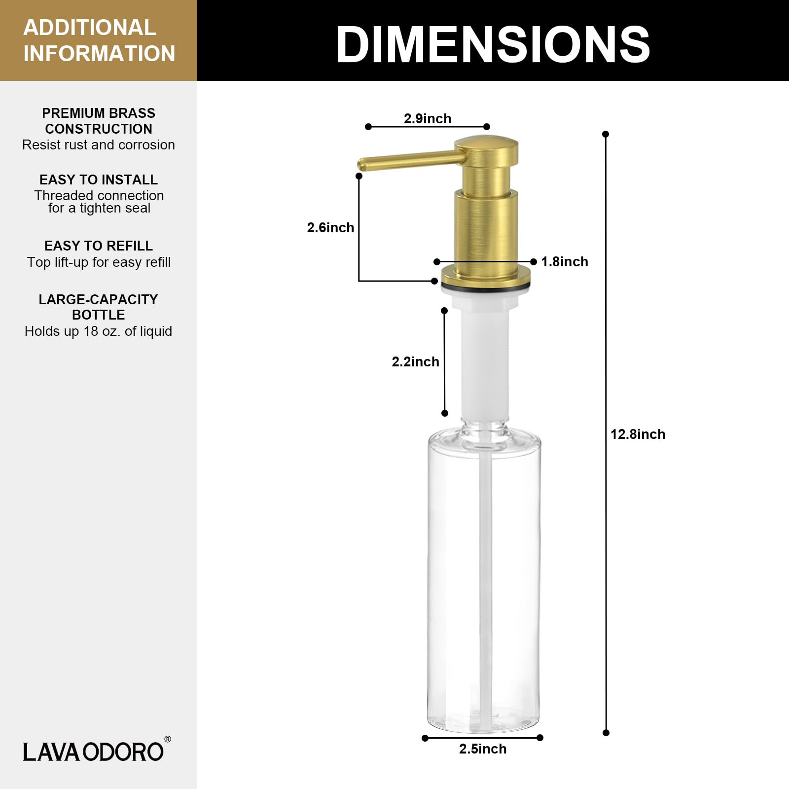 Gold Soap Dispenser for Kitchen Sink