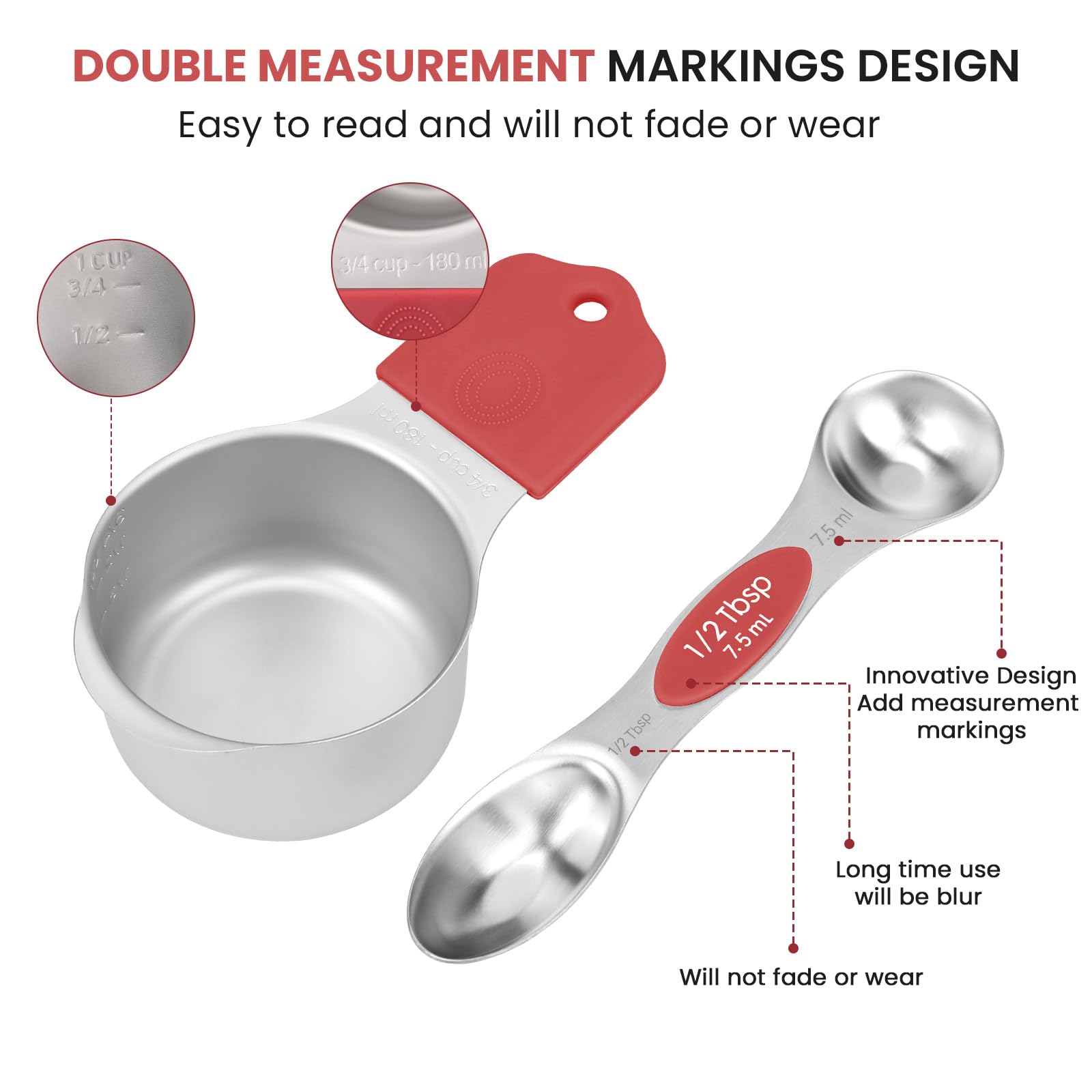 Magnetic Measuring Cups and Spoons Set (16 Count)