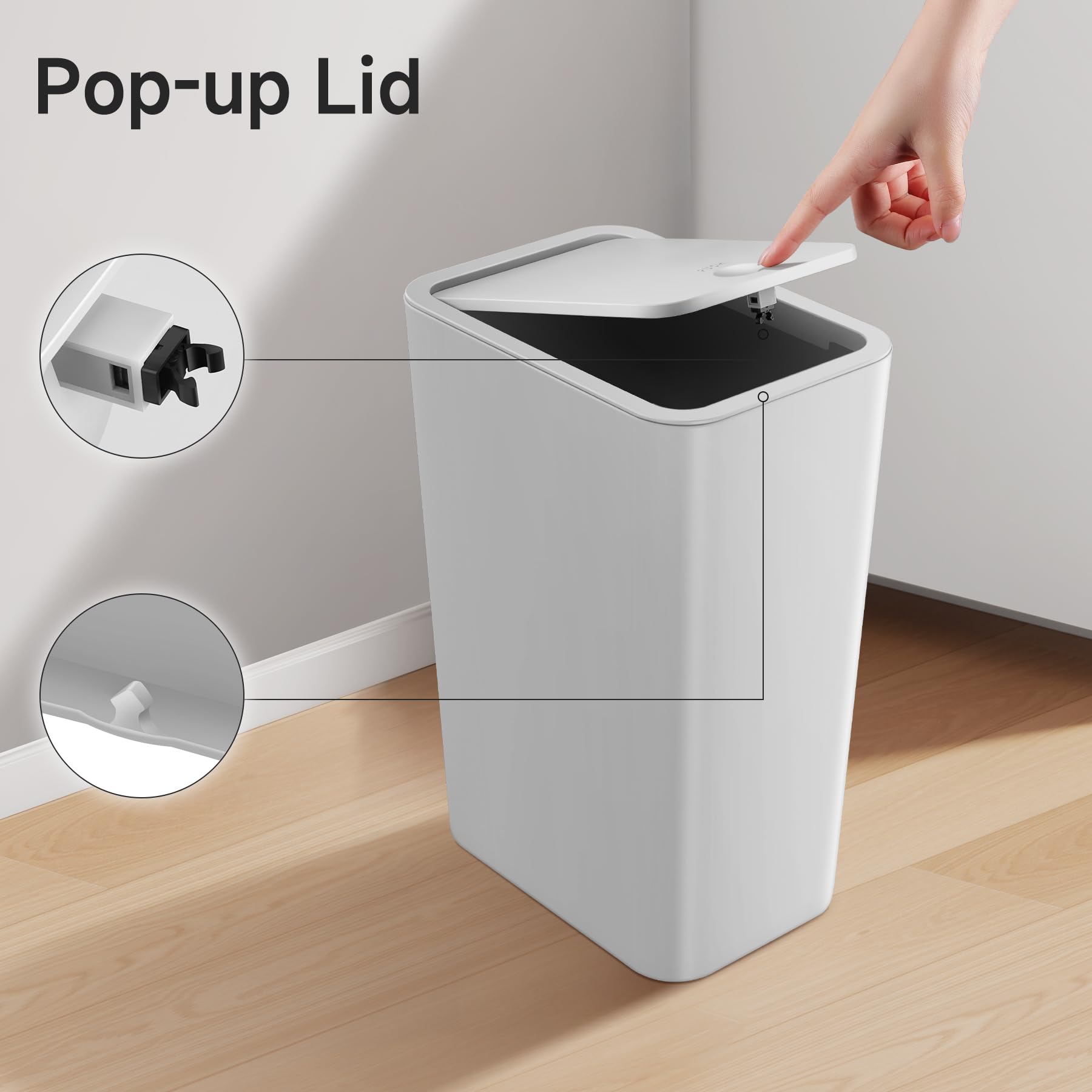Bathroom Trash Can with Lid