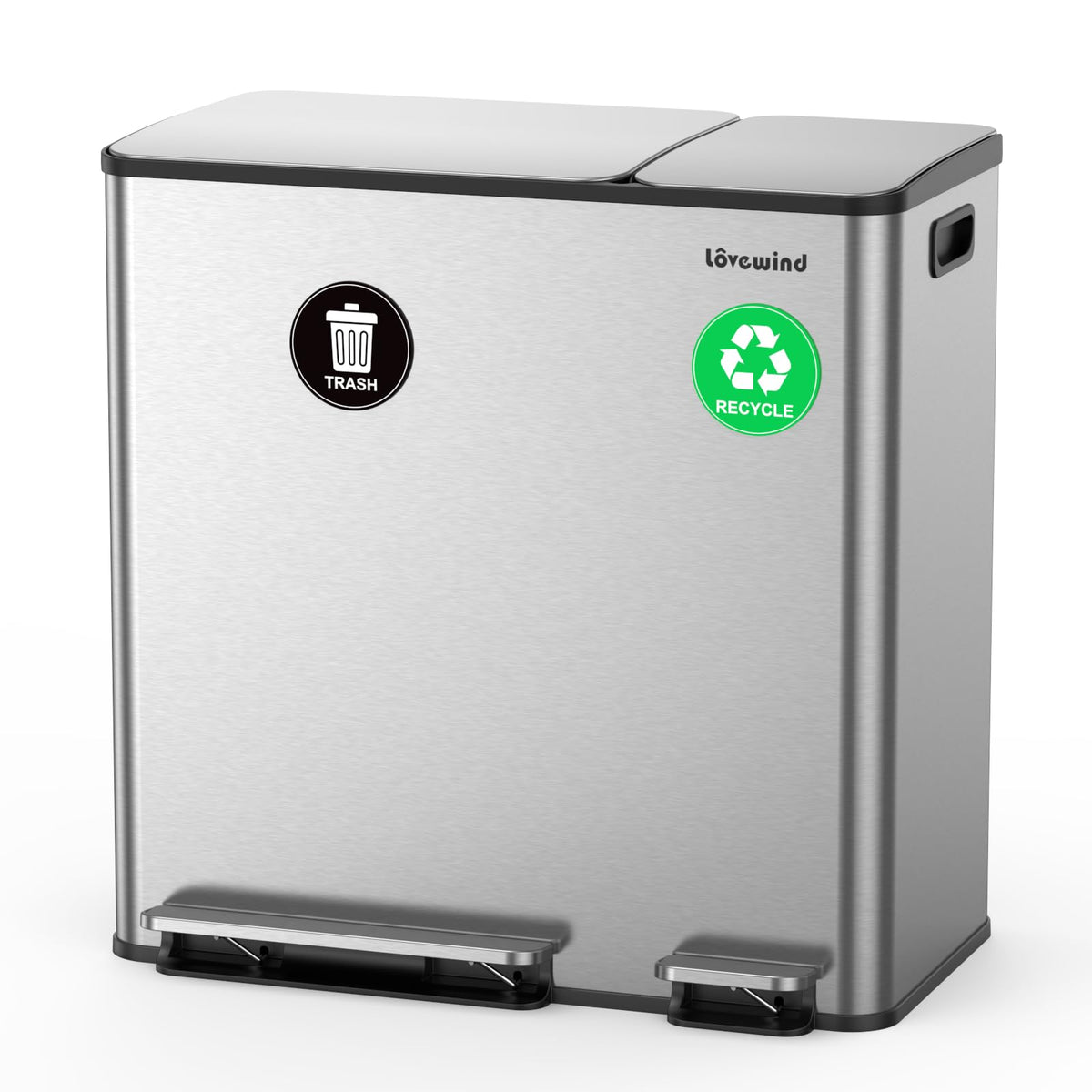 Dual Trash and Recycling Bins for Kitchen
