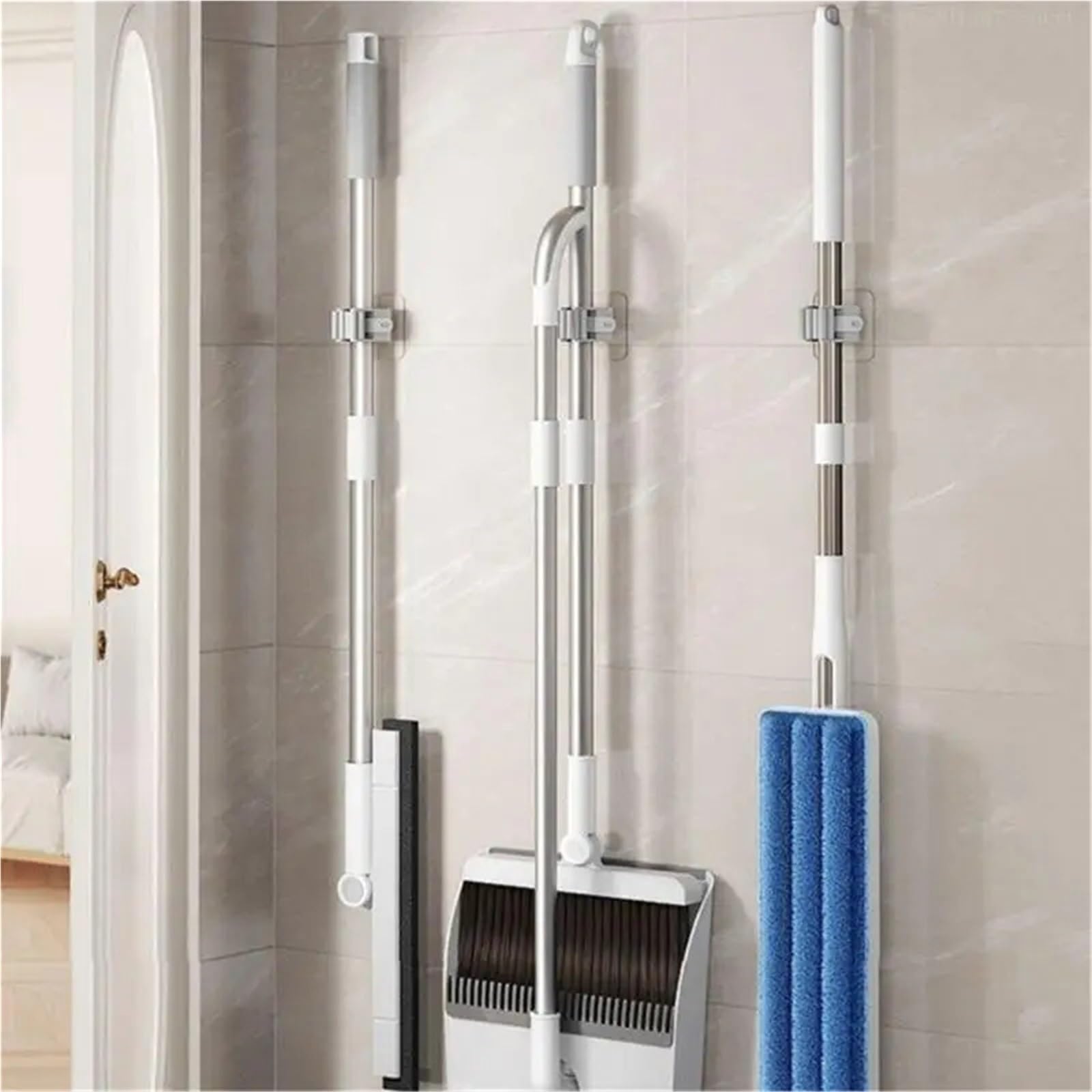Broom Holder 30PCS Mop Broom Holder Wall Mounted Clip Grippers Self