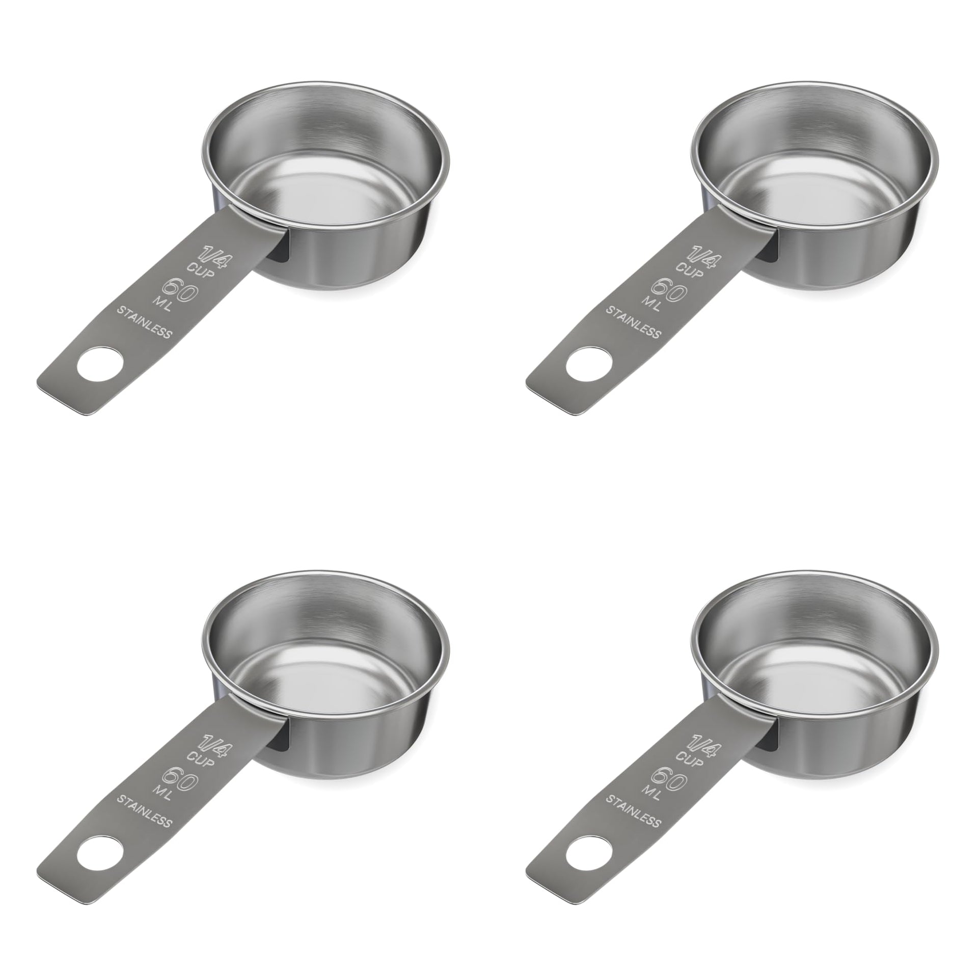 1 4 Cup Stainless Steel Measuring Cup (4 Count (1/4 Cup))