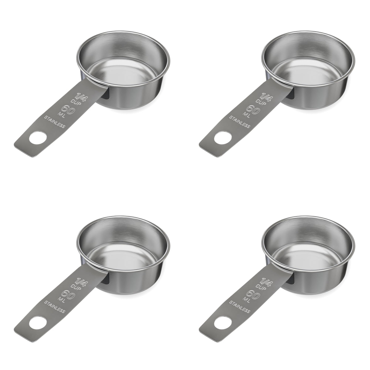 1 4 Cup Stainless Steel Measuring Cup (4 Count (1/4 Cup))