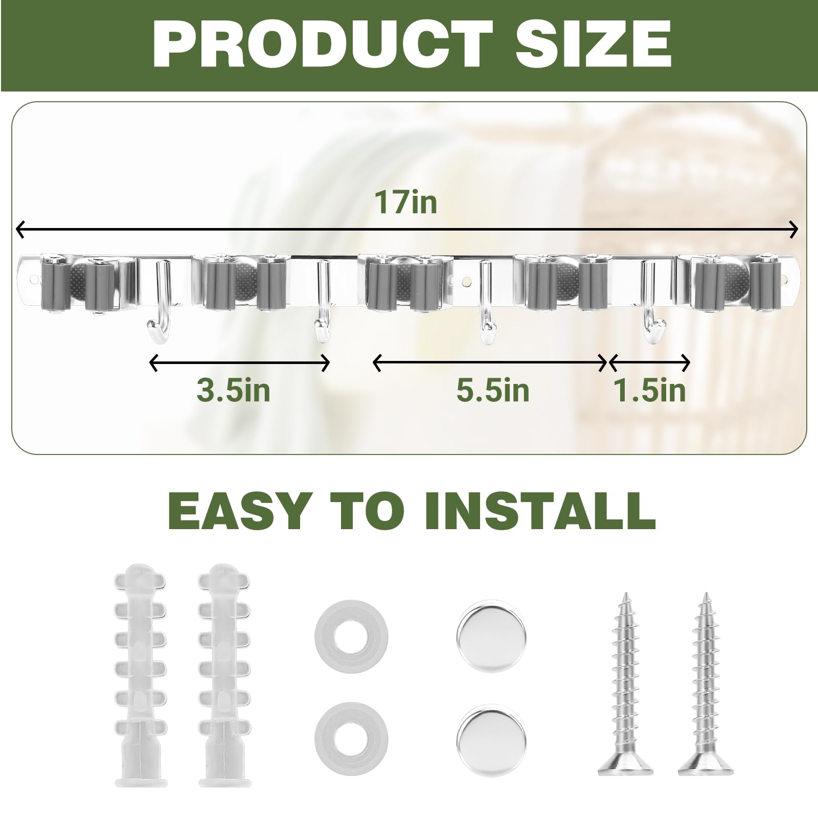 Broom Holder Wall Mount
