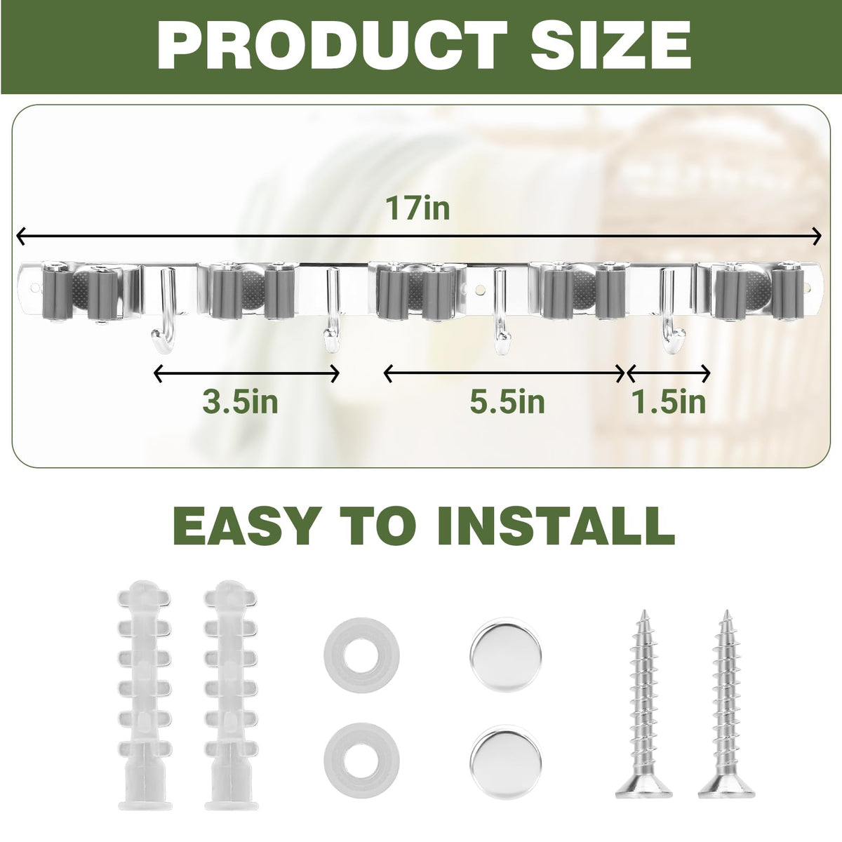 Broom Holder Wall Mount