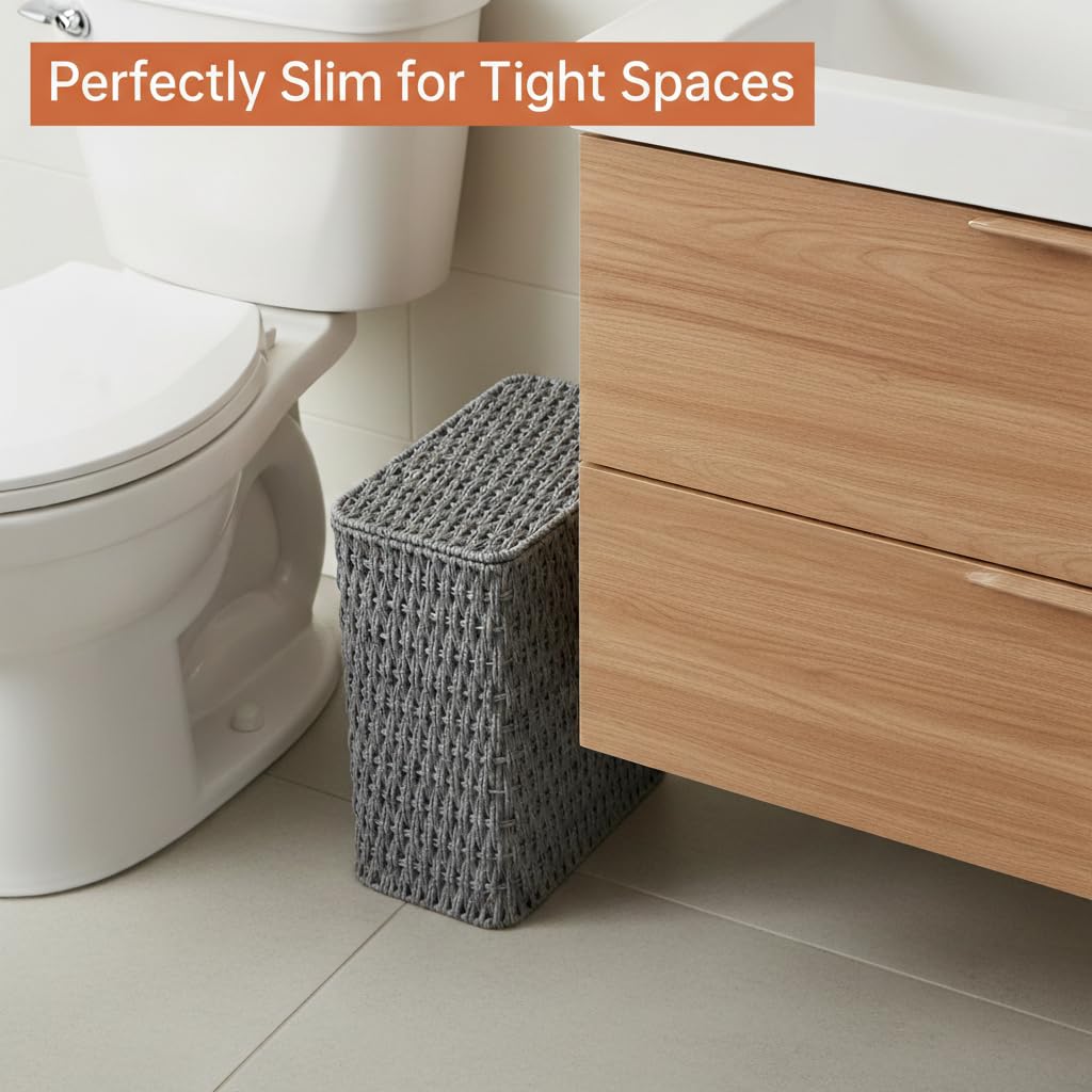 3 Gallon Paper Rope Bathroom Trash Can