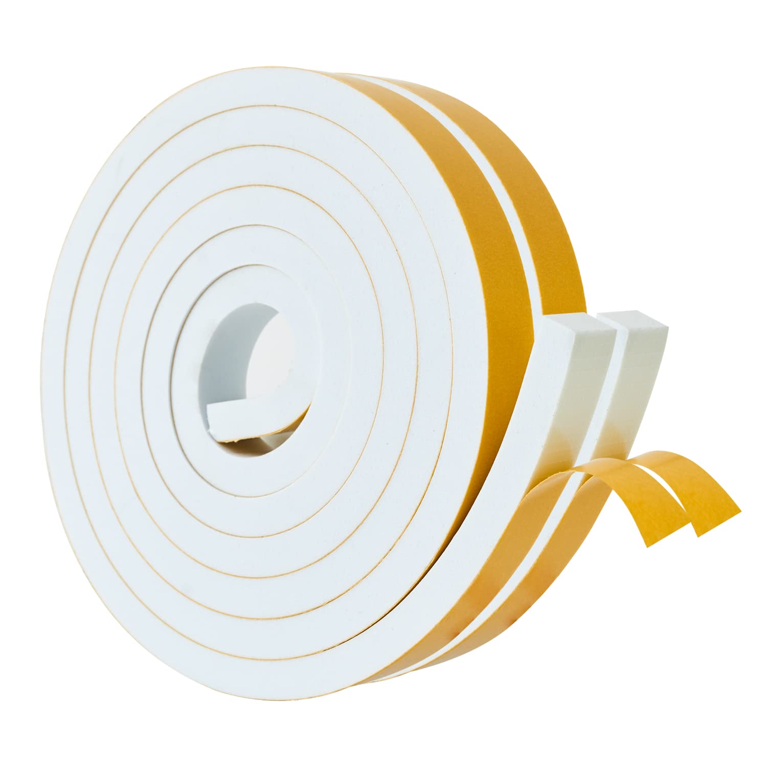 High Density Foam Weather Stripping Door Seal Strip Insulation Tape Roll for Insulating Door Frame (18 Foot)