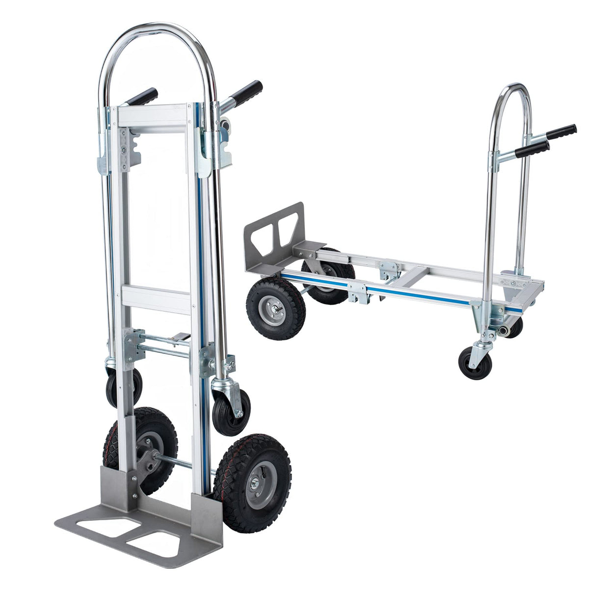 2 in 1 Aluminum Hand Truck Dolly 770lbs Weight Capacity Convertible Hand Truck Utility Cart