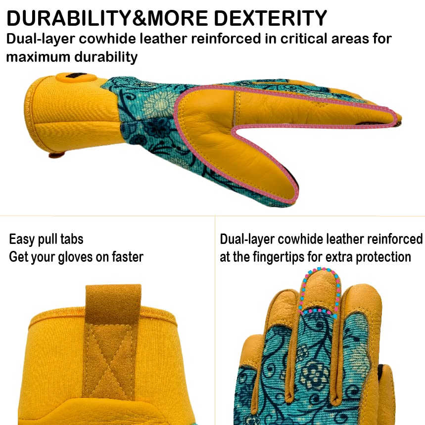 2 Pairs Cowhide Gardening Glove