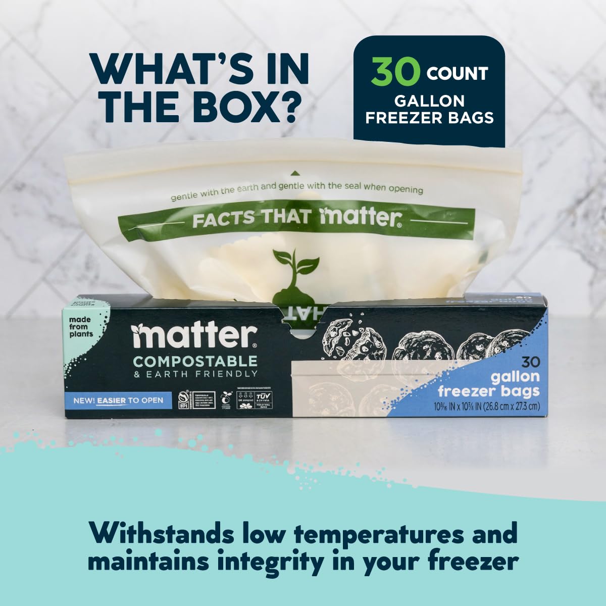 Compostable Gallon Freezer Bags (30 Count)
