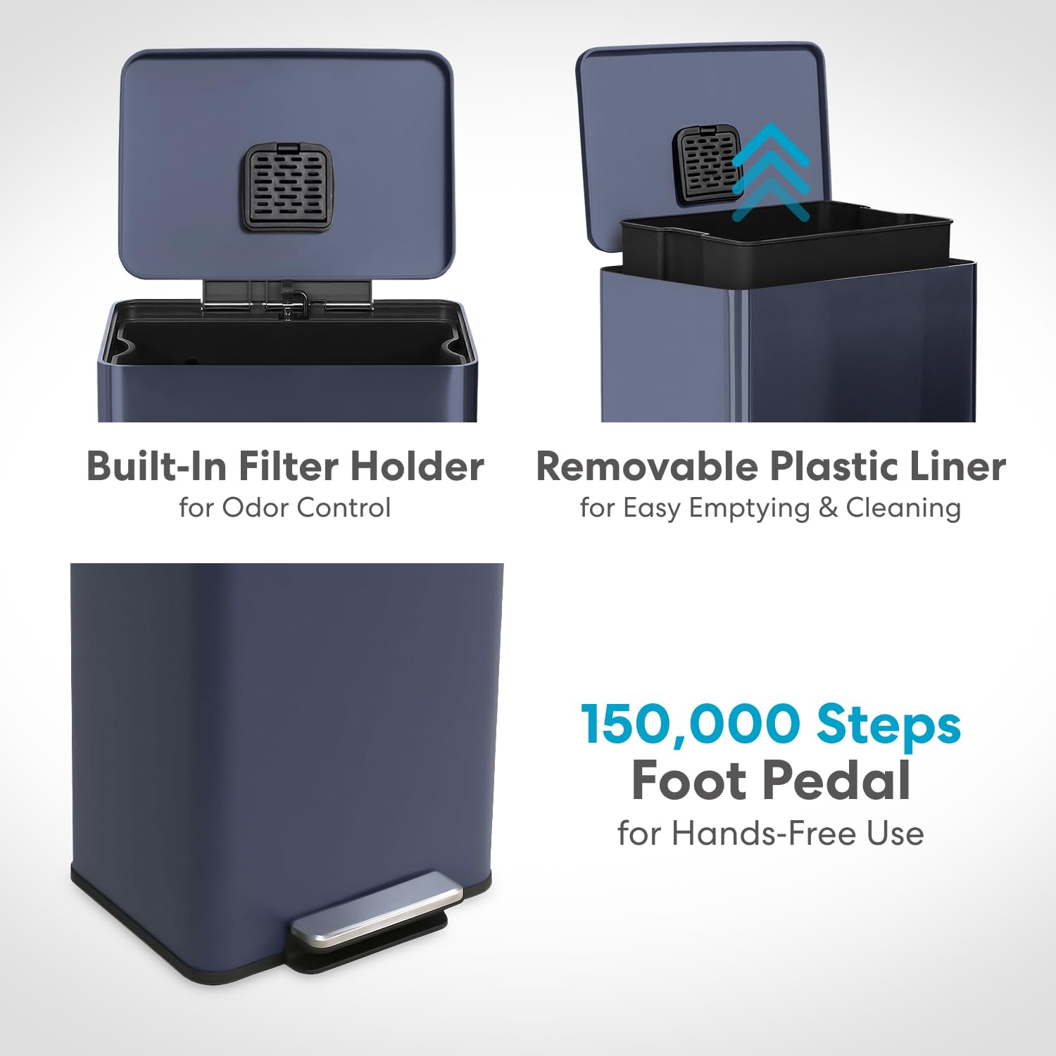 50L 13.2 Gallon Kitchen Trash Can