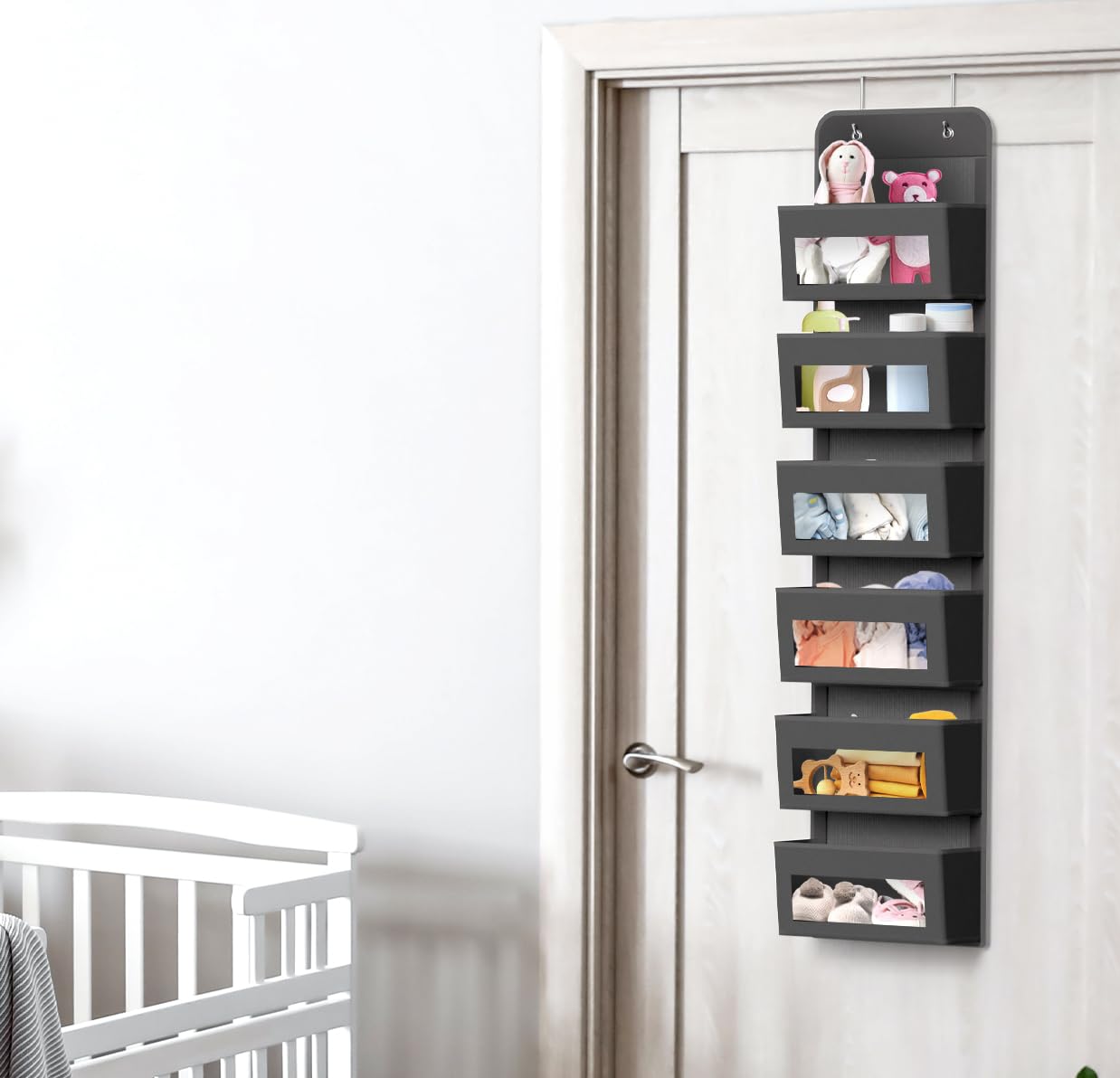 6 Clear Pocket Over Door Hanging Organizer