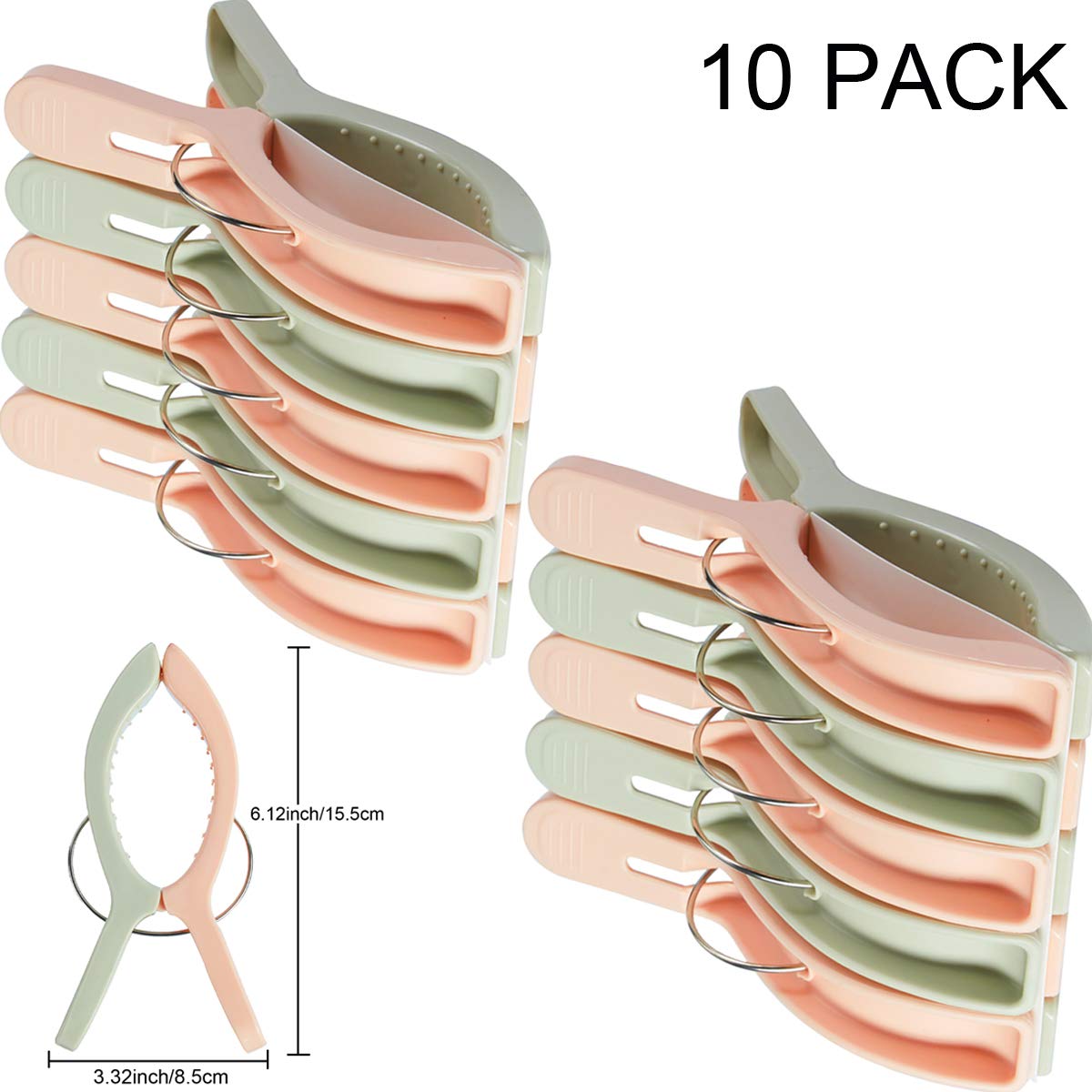 10 Pack Beach Towel Clips for Beach Chairs (10 Count)