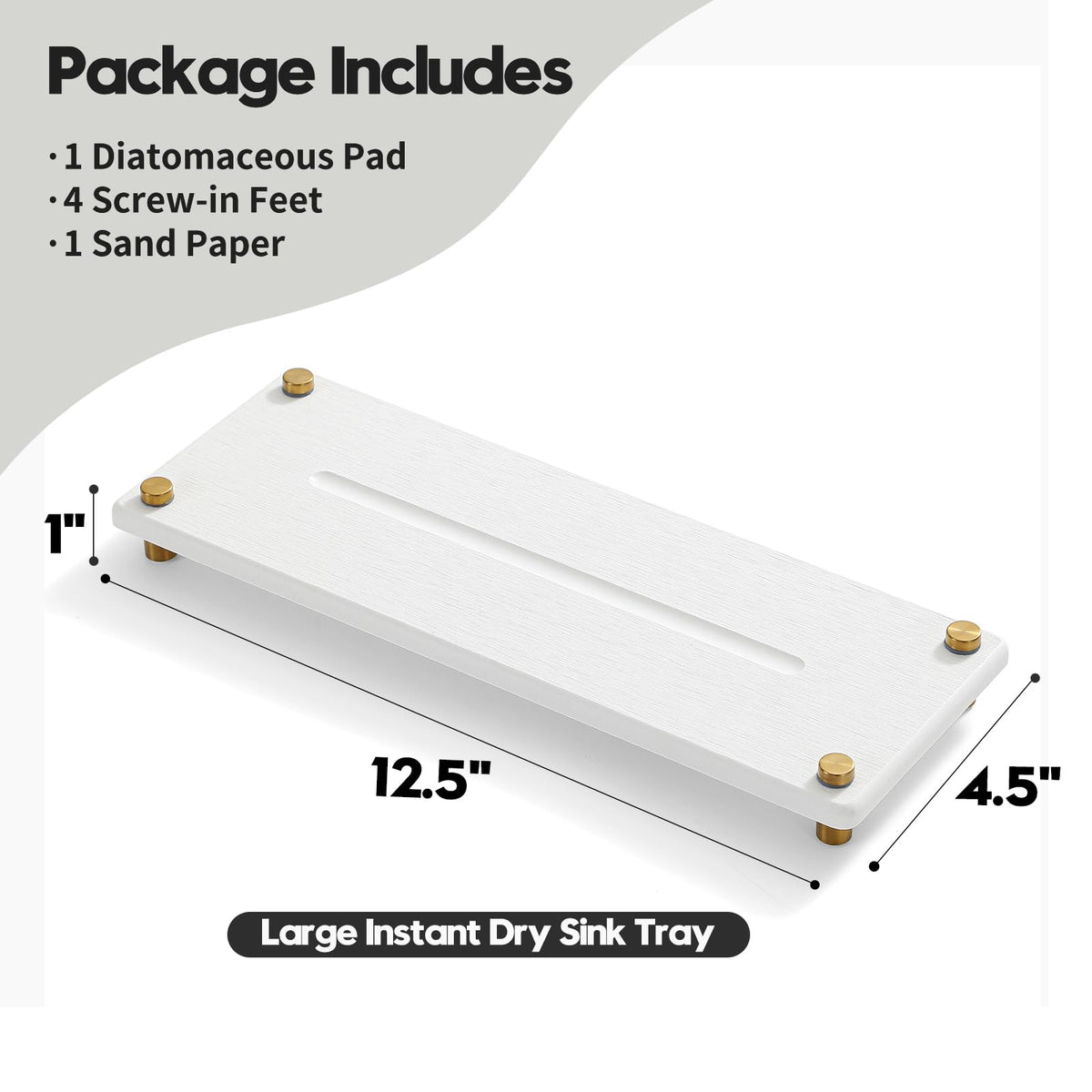 White Gold Dish Drying Rack Tray