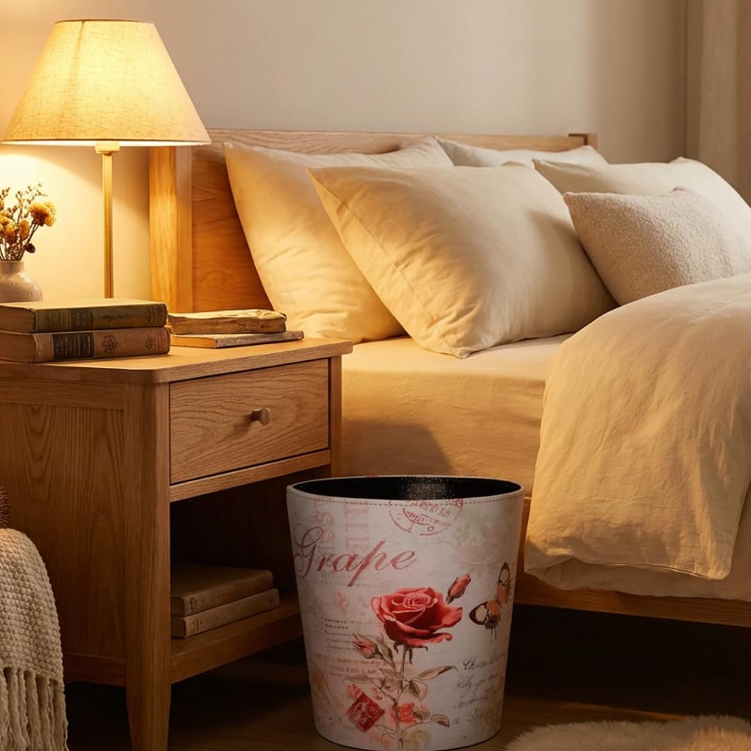 PU Leather Small Trash Can Wastebasket