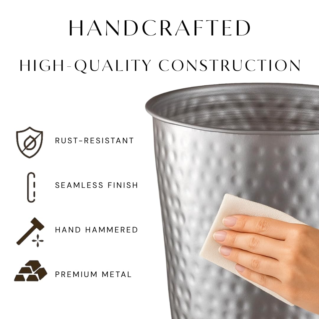 Metal Bathroom Trash Can