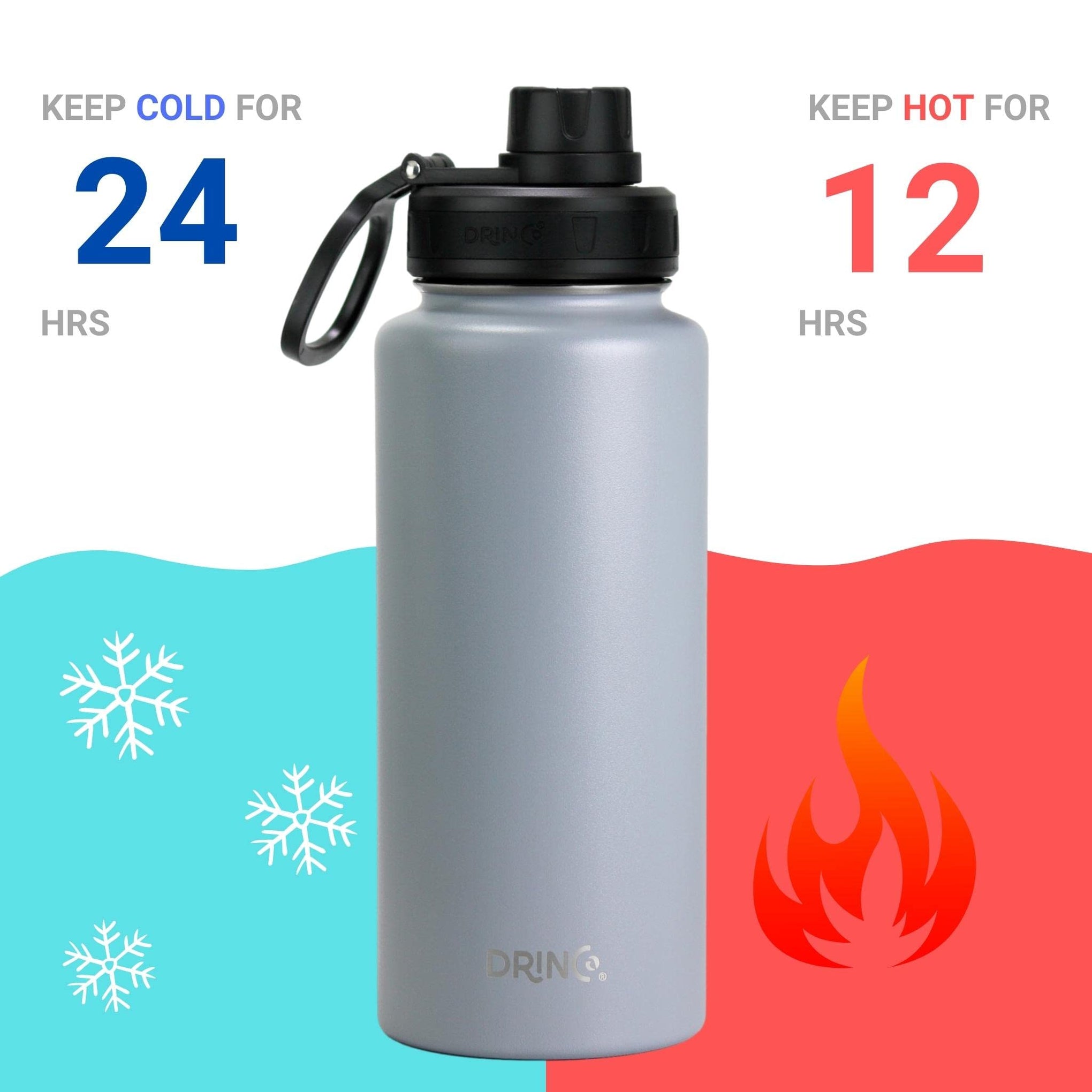 Stainless Steel Water Bottle Spout Lid Vacuum Insulated Double Wall Water Bottle Wide Mouth