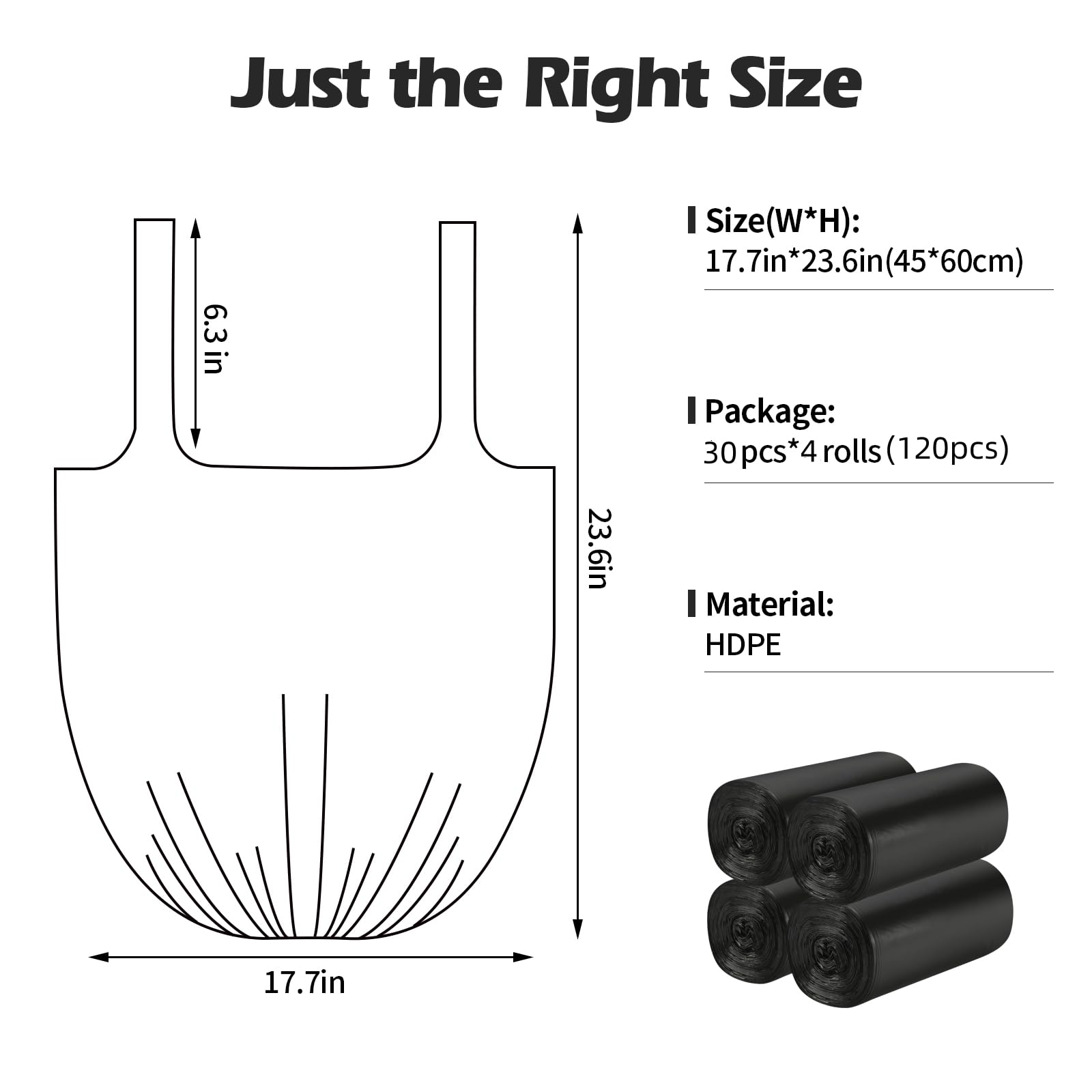 2 4 Gallon Portable Trash Bags (120 Count)