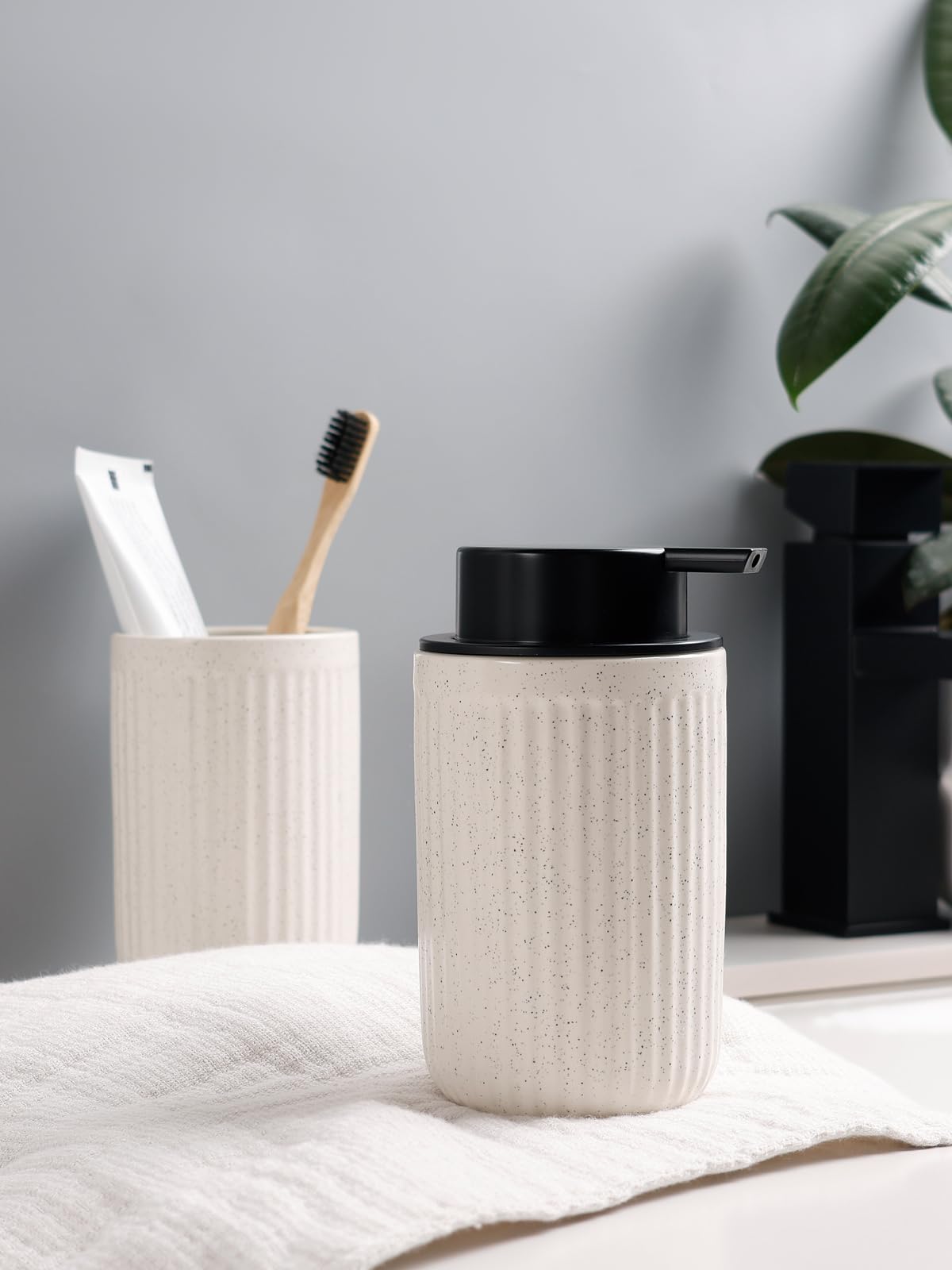 Soap Dispenser and Toothbrush Holder Set (2 Count)