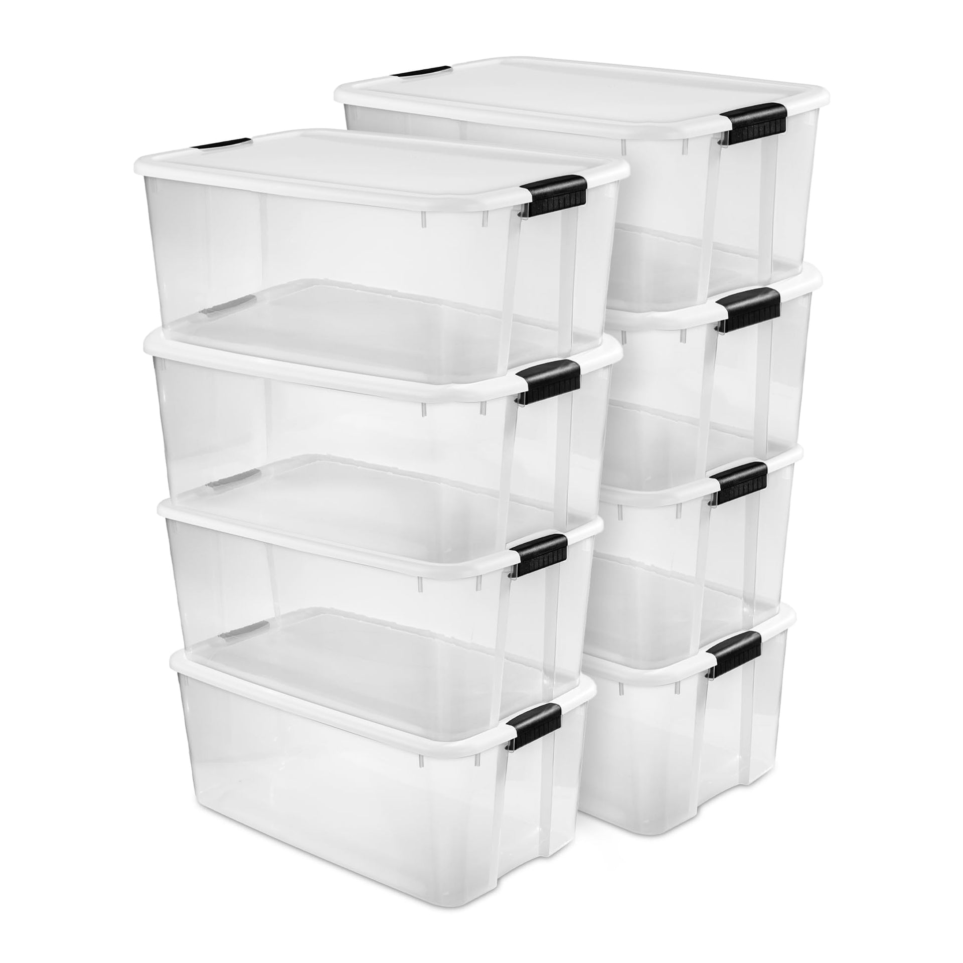 Ultra Latch Box with Lids for Home and Office (8 Count)