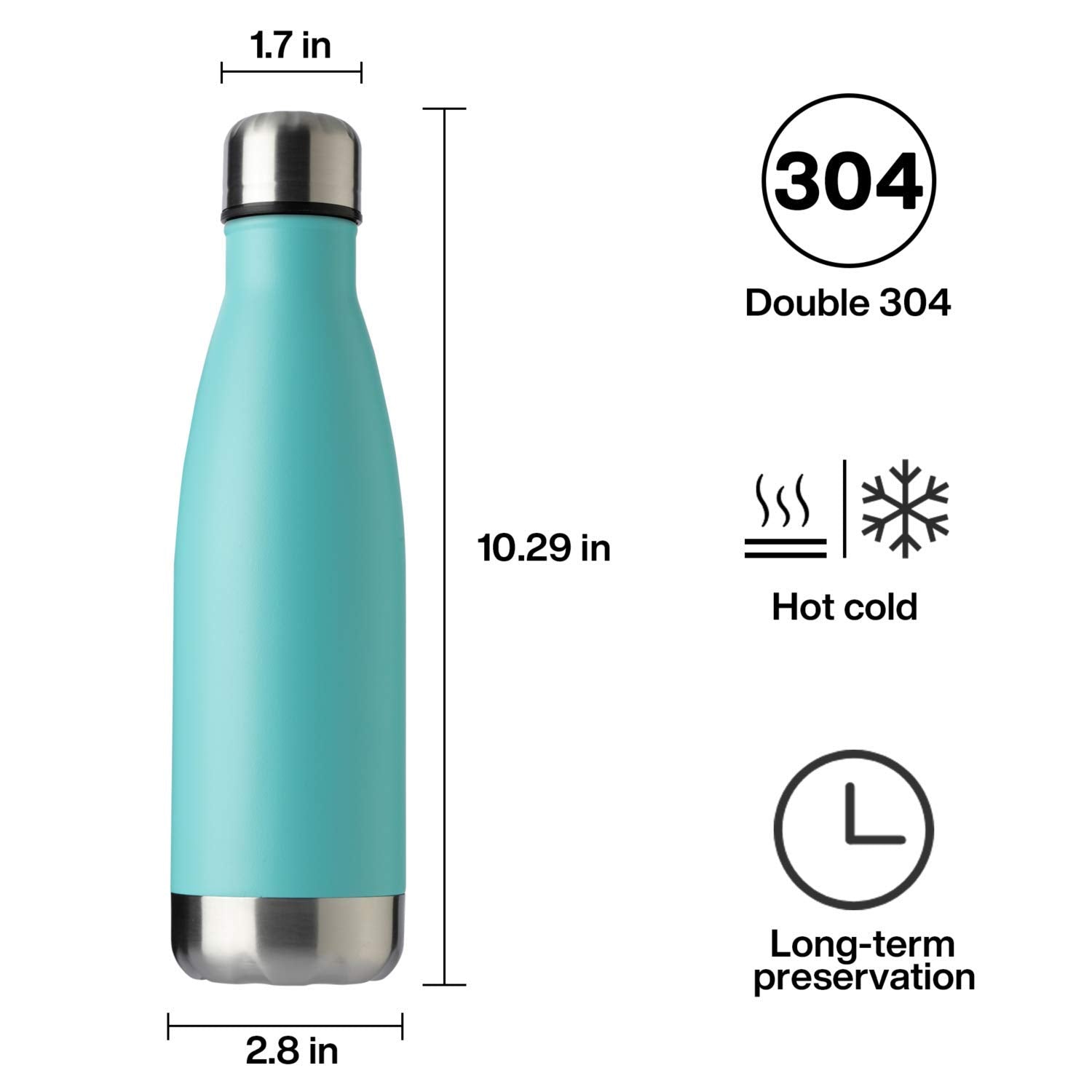 17oz Sport Water Bottle Vacuum Insulated Stainless Steel Leak