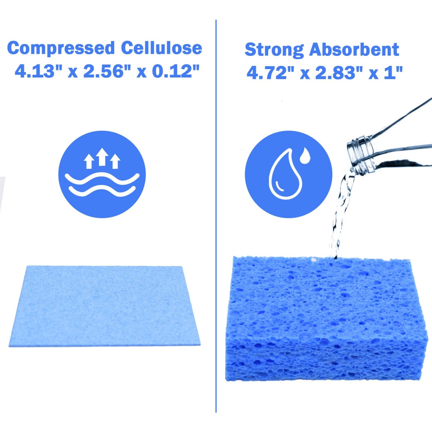72 Pack Sponges Kitchen Natural Compressed Cellulose Sponges Bulk Non Scratch for Household Cookware Bathroom Cars Soft Super Absorbent Reusable (72 Count)