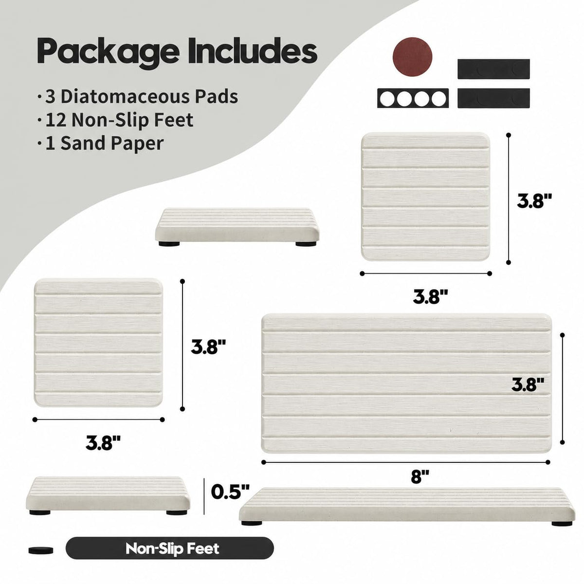 Diatomaceous Earth Sink Organizer Tray Set (3 Count)