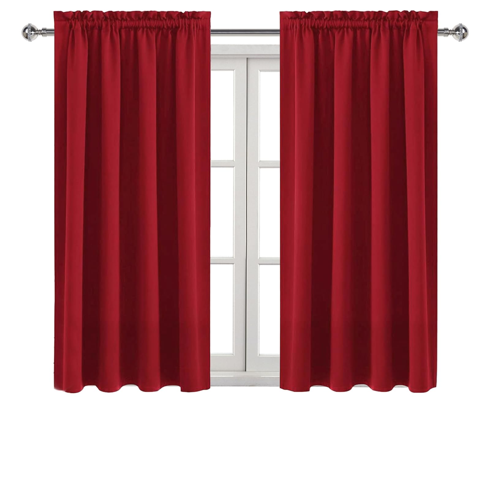 Blackout Curtains for Bedroom Living Room 42 x 45 Inch Long Red