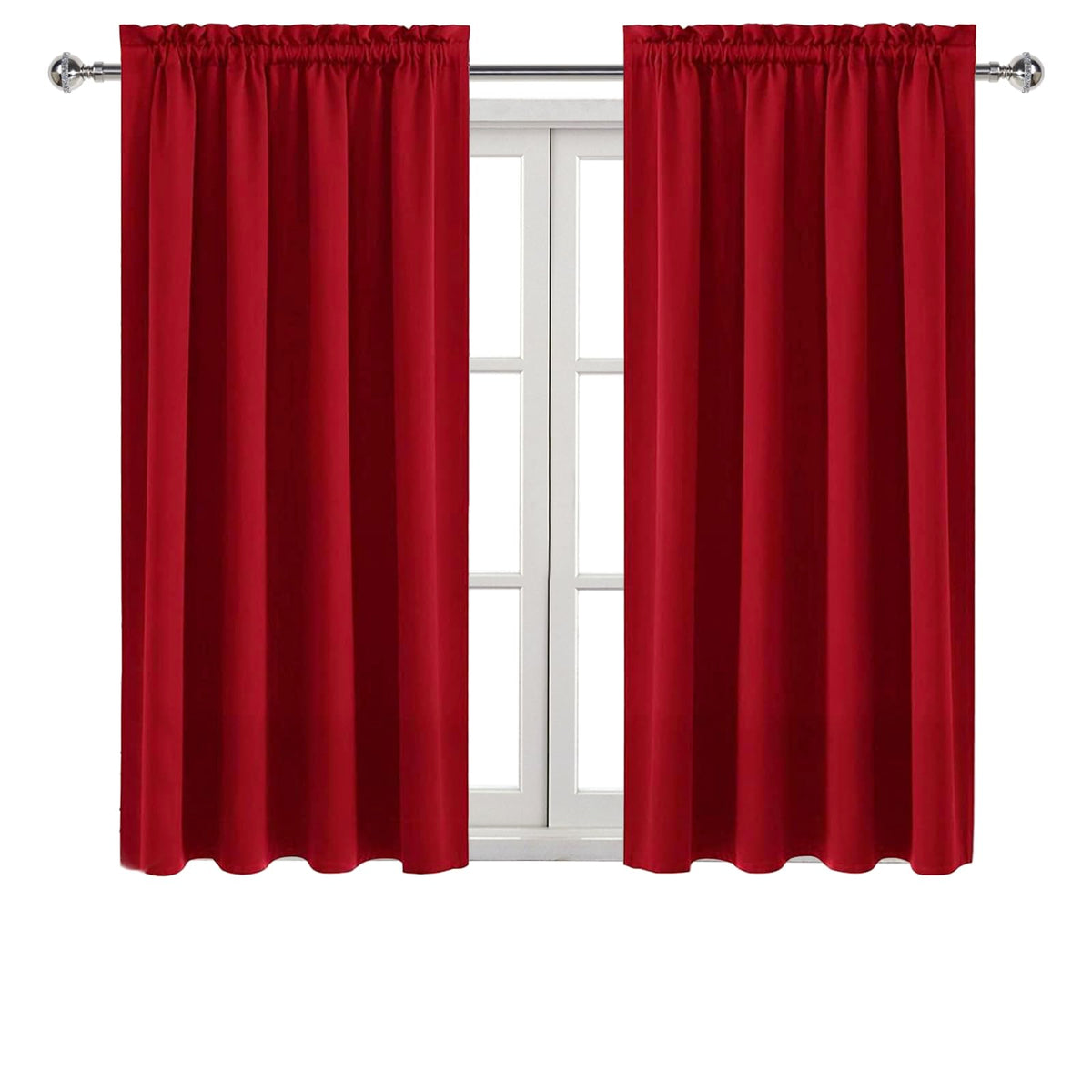 Blackout Curtains for Bedroom Living Room 38 x 45 Inch Long Red
